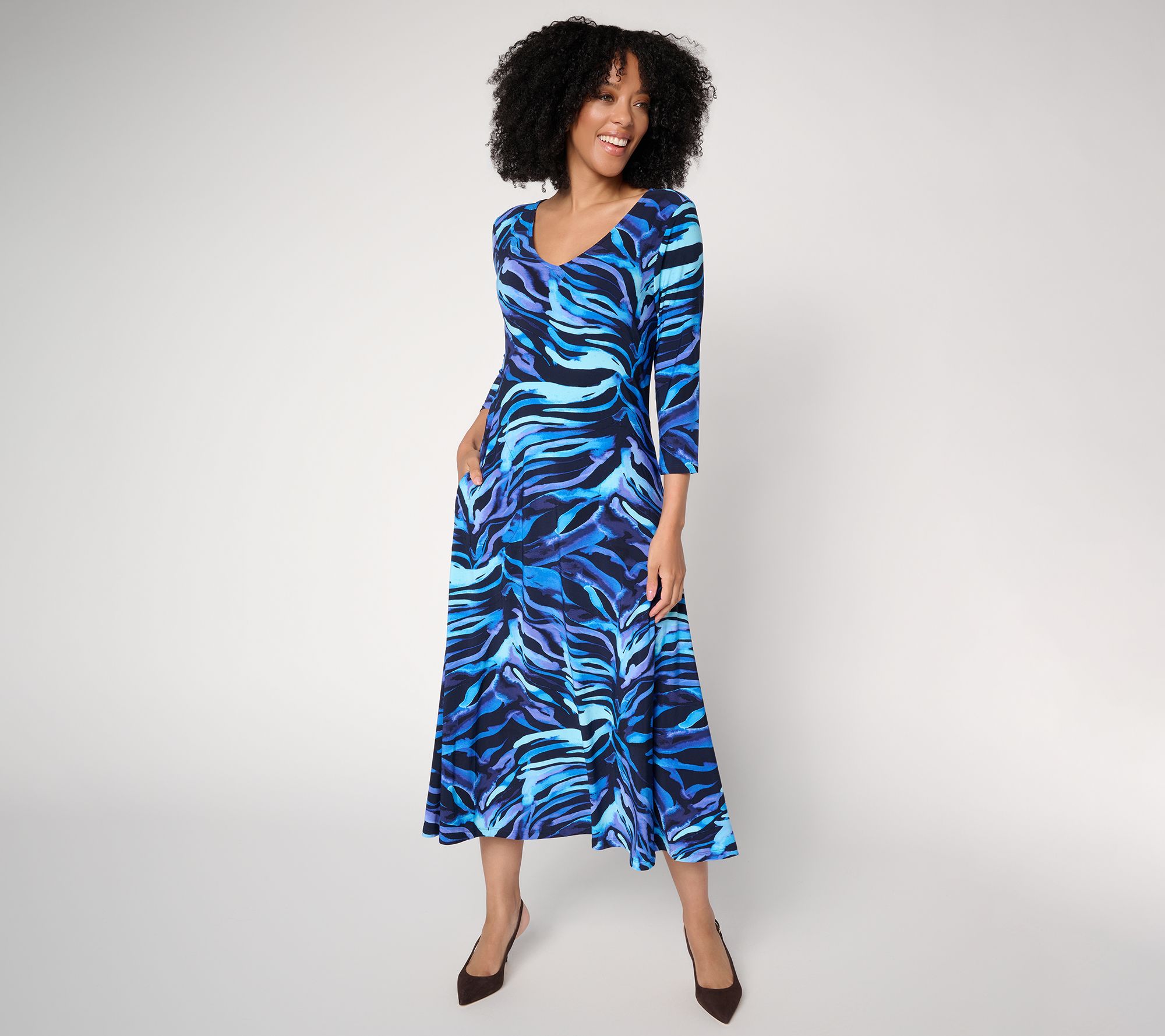 "As Is" Women with Control Regular Como Jersey Fit and Flare Dress