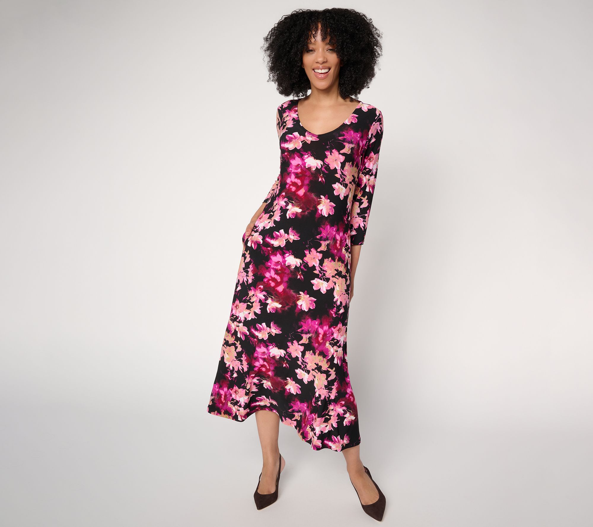 "As Is" Attitudes by Renee Reg Como Jersey Fit and Flare Dress