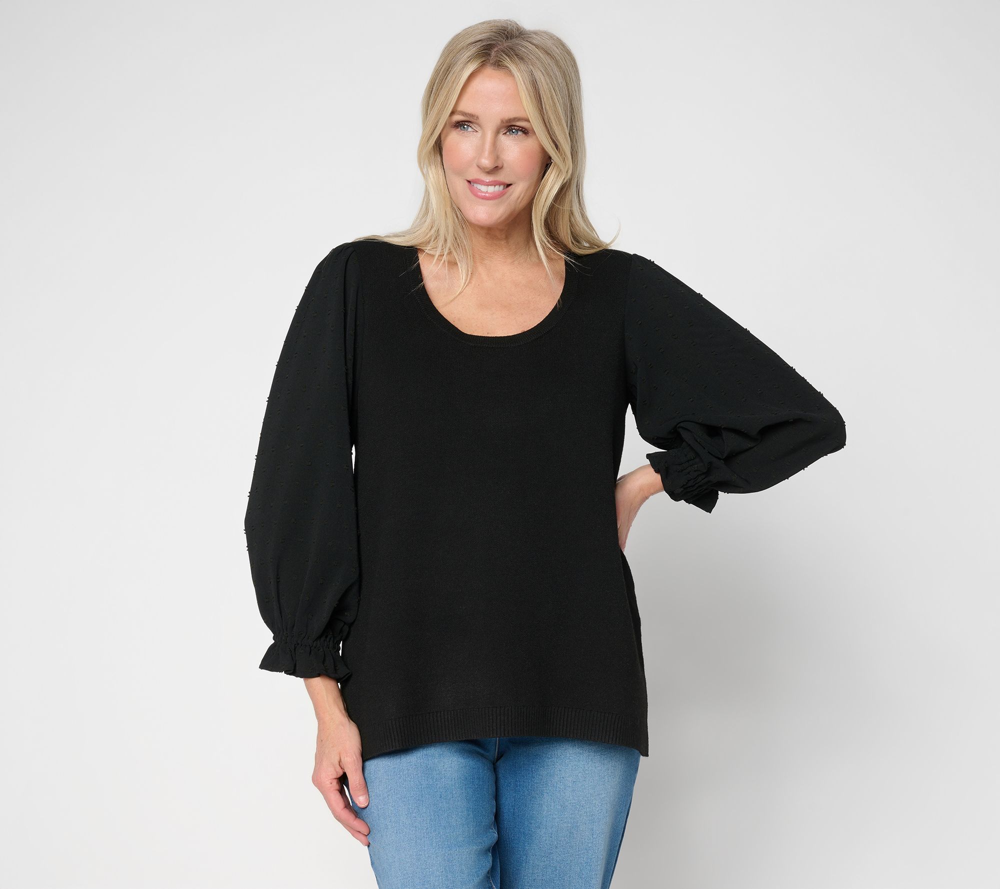 "As Is" Ree by the Pioneer Woman Mixed Media Pullover Sweater