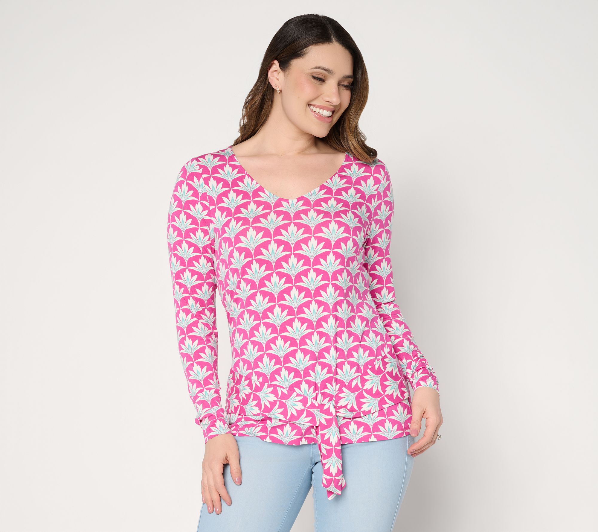 "As Is" Belle Boho by Kim Gravel Rayon Spandex Lotus Petals Tie Top