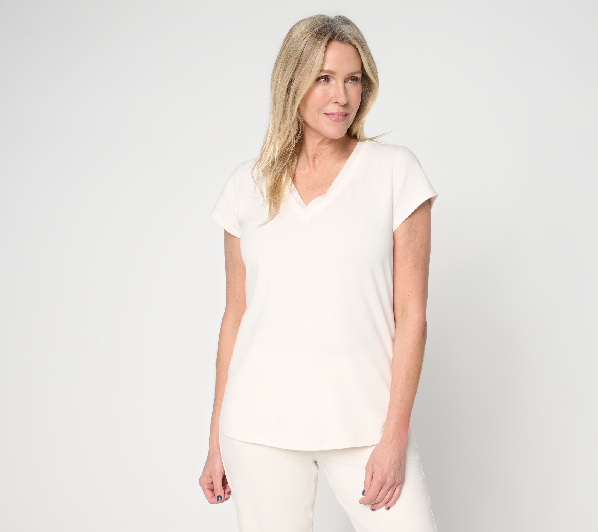 "As Is" BEAUTIFUL by Lawrence Zarian Knit MixedMedia V-Neck Top