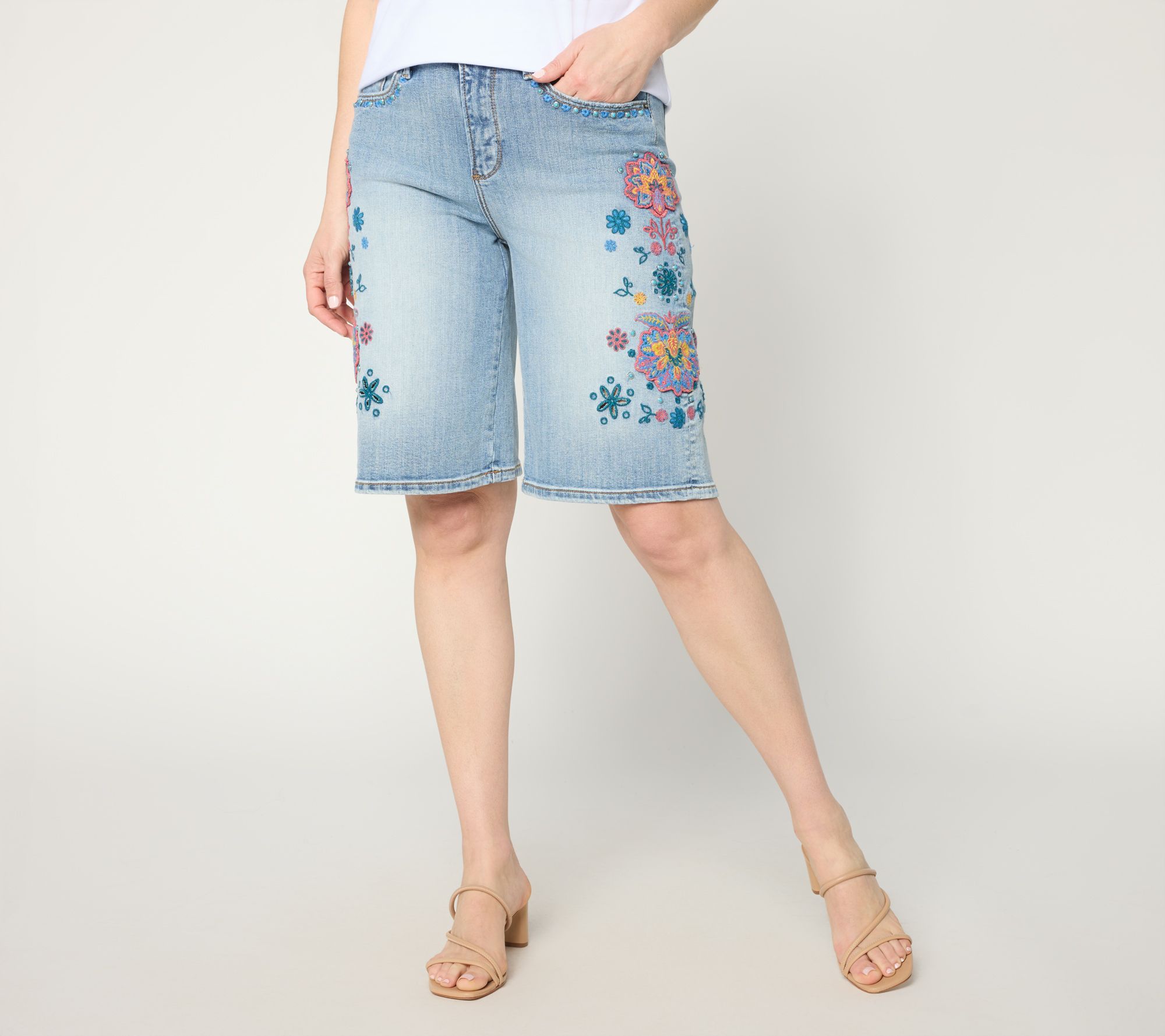 "As Is" Driftwood Jeans 12" Inseam Heather Shorts - Orangina