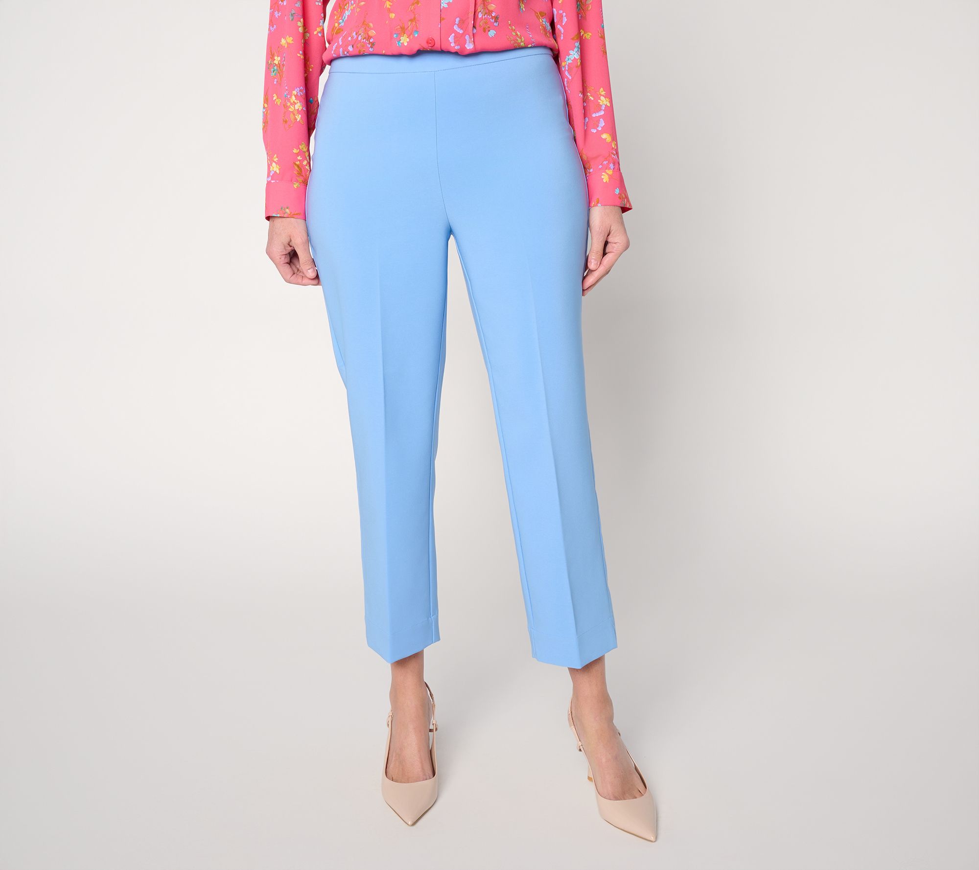 "As Is" Joan Rivers Petite Bi-Stretch Twill Straight Leg Crop Pants