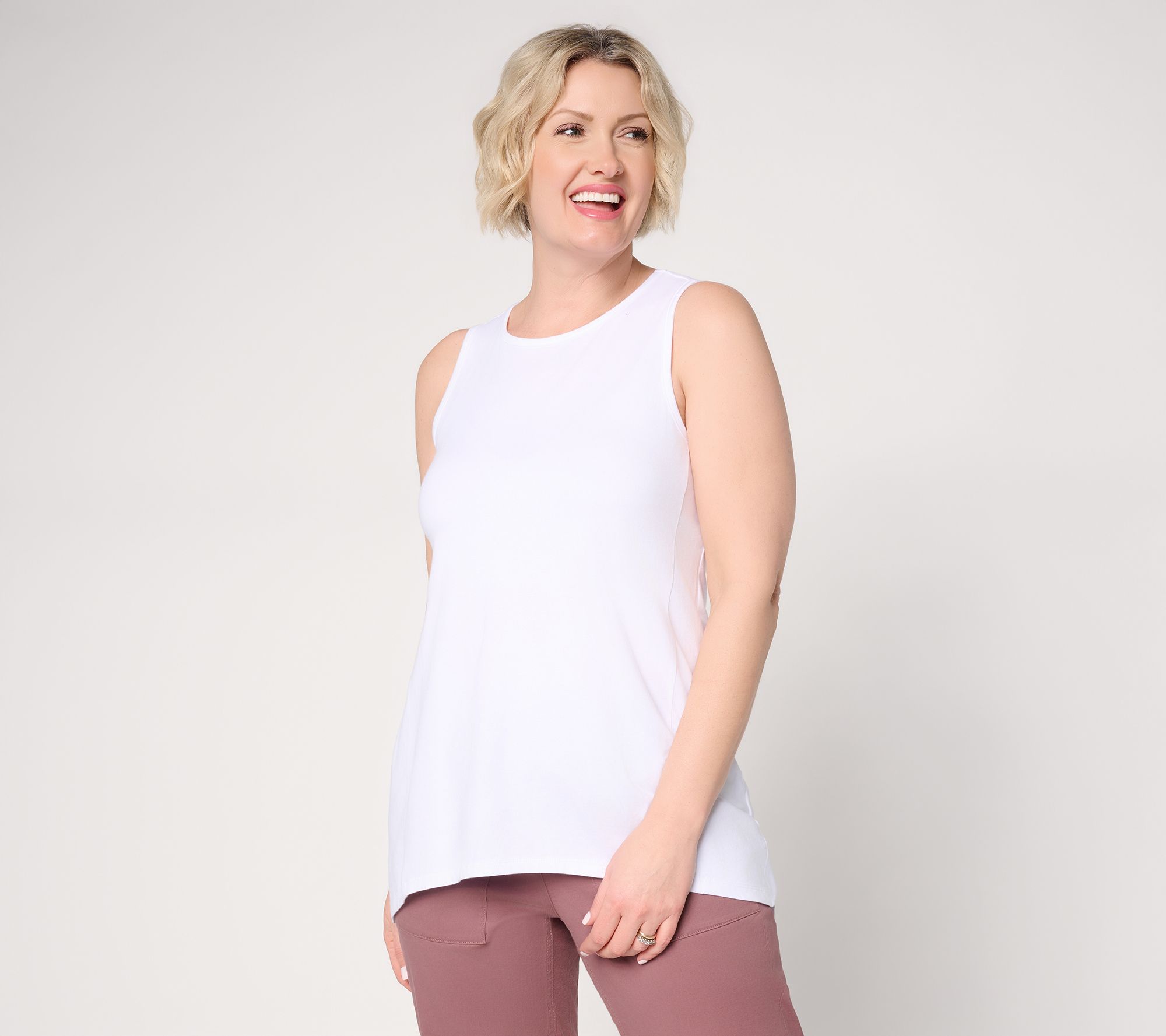 "As Is" AnyBody Cozy Knit Jersey All-Star Split Back Tank