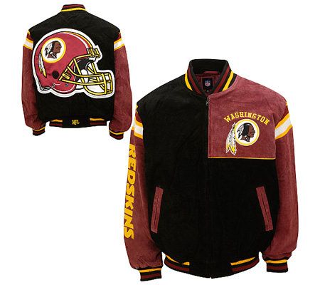 NFL Washington Redskins Genuine Suede Leather Jacket — QVC.com