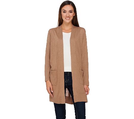Susan Graver Rayon Nylon Long Sweater Cardigan - QVC.com