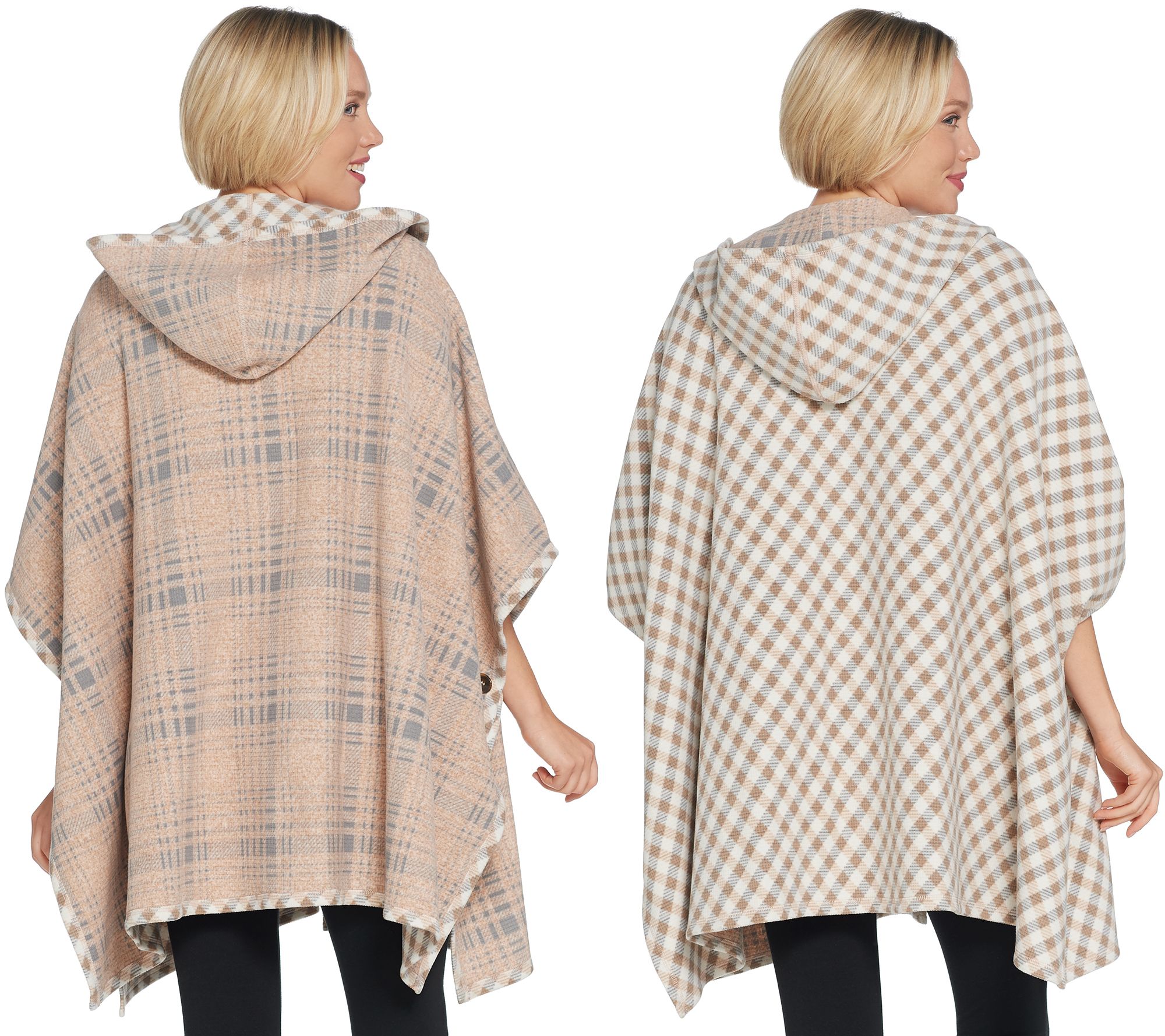 "As Is" Cuddl Duds Reversible Fleece Hoodie Wrap