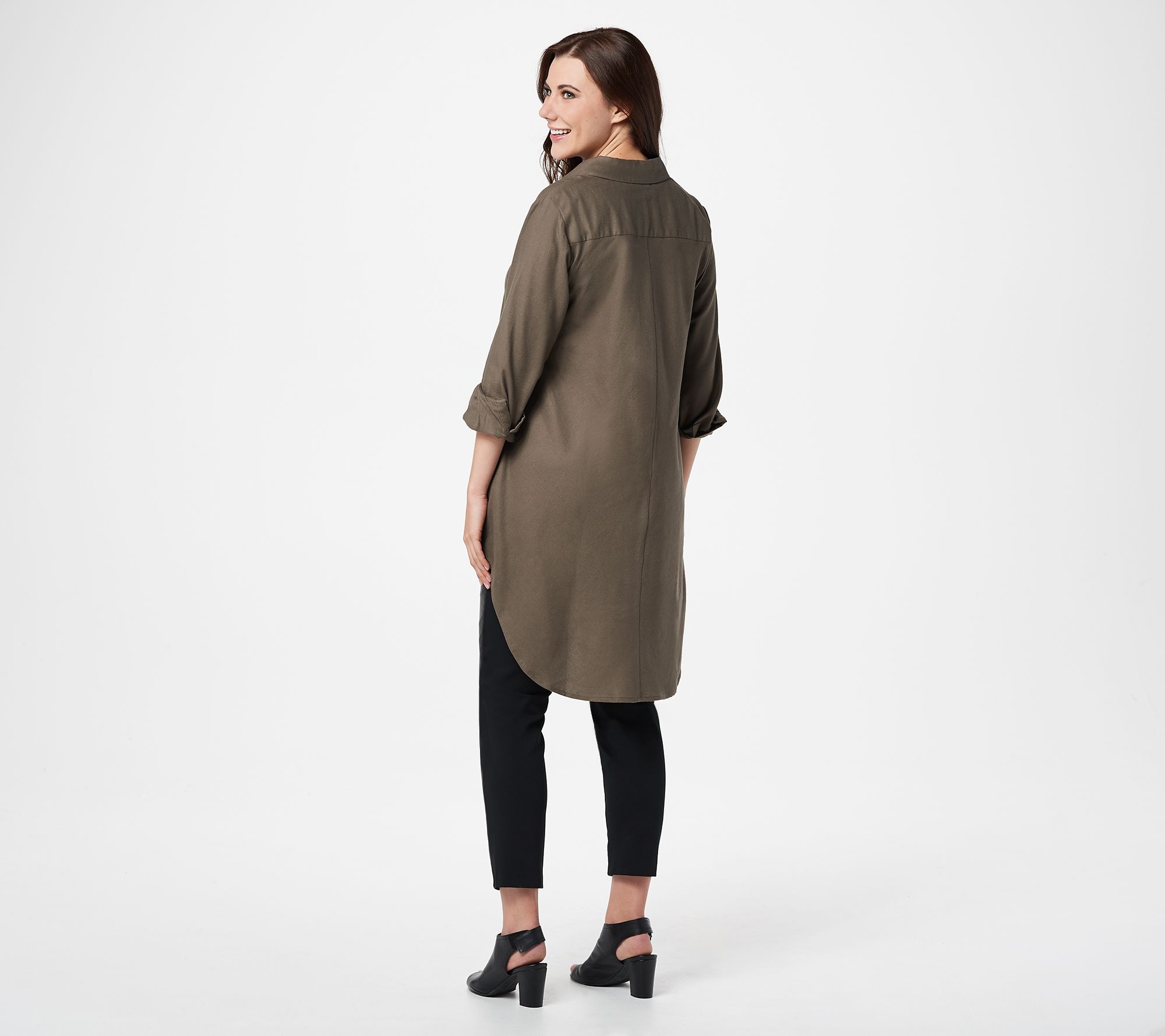 Lisa Rinna Collection Button Front High-Low Hem Woven Top - QVC.com