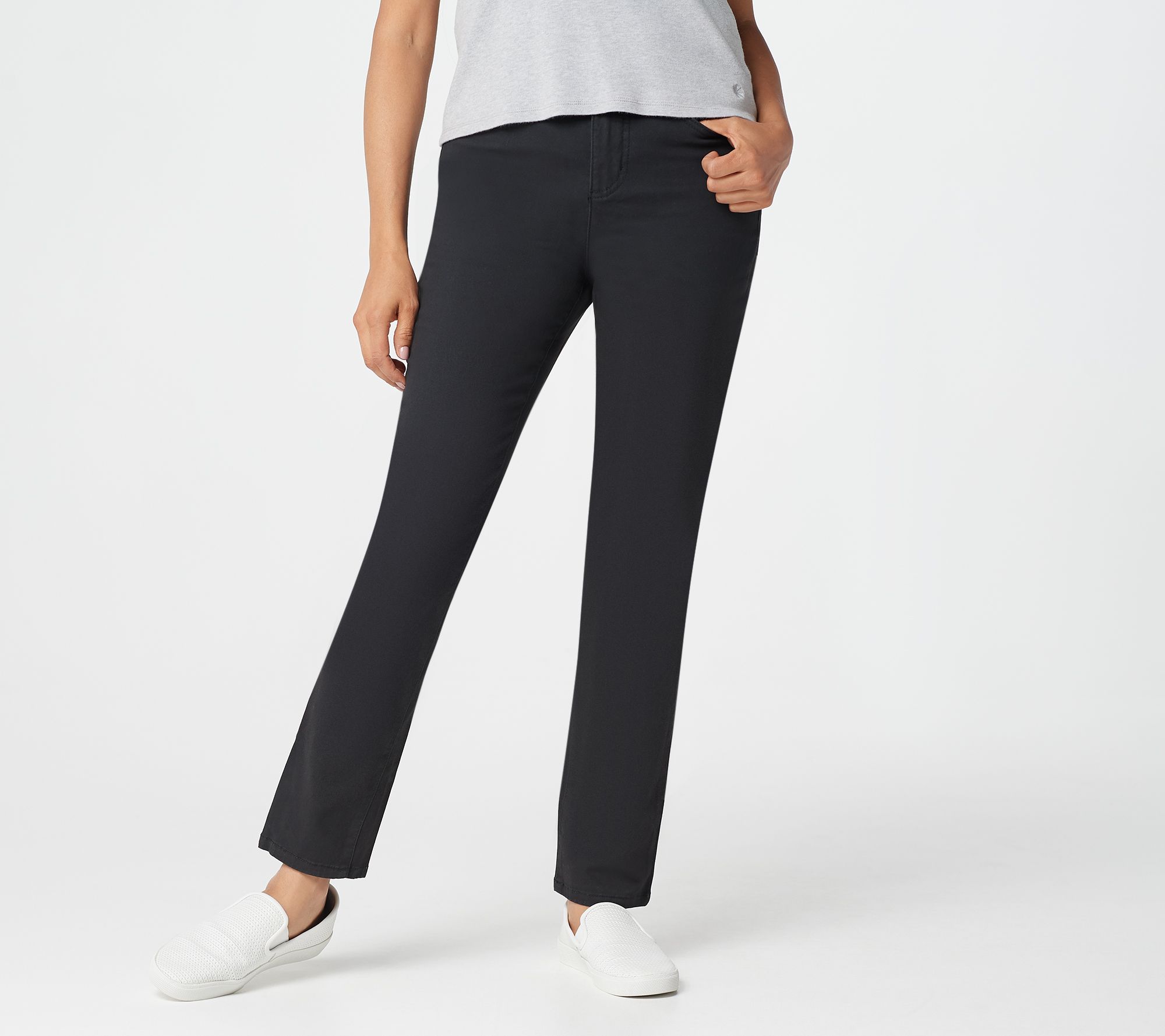 Denim & Co. Regular 5-Pocket Slim Straight Leg Jeans - QVC.com