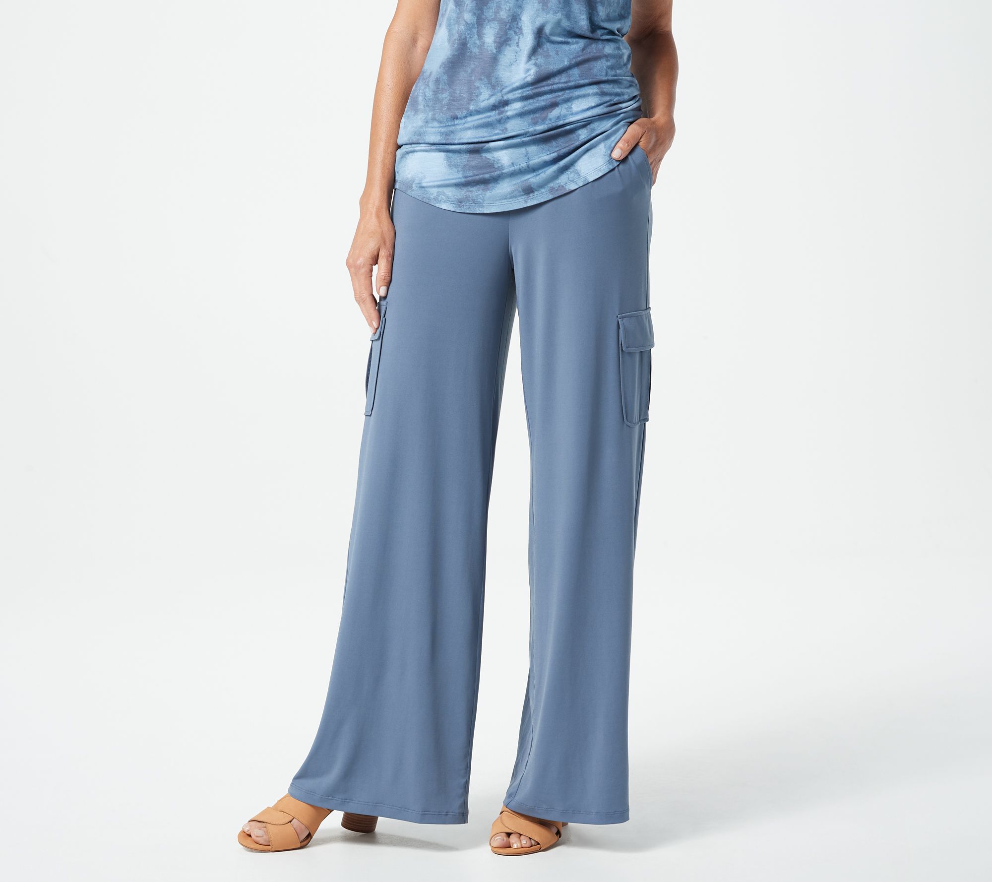 "As Is" Lisa Rinna Collection Tall Pull-On Wide- Leg Cargo Pan - A373606