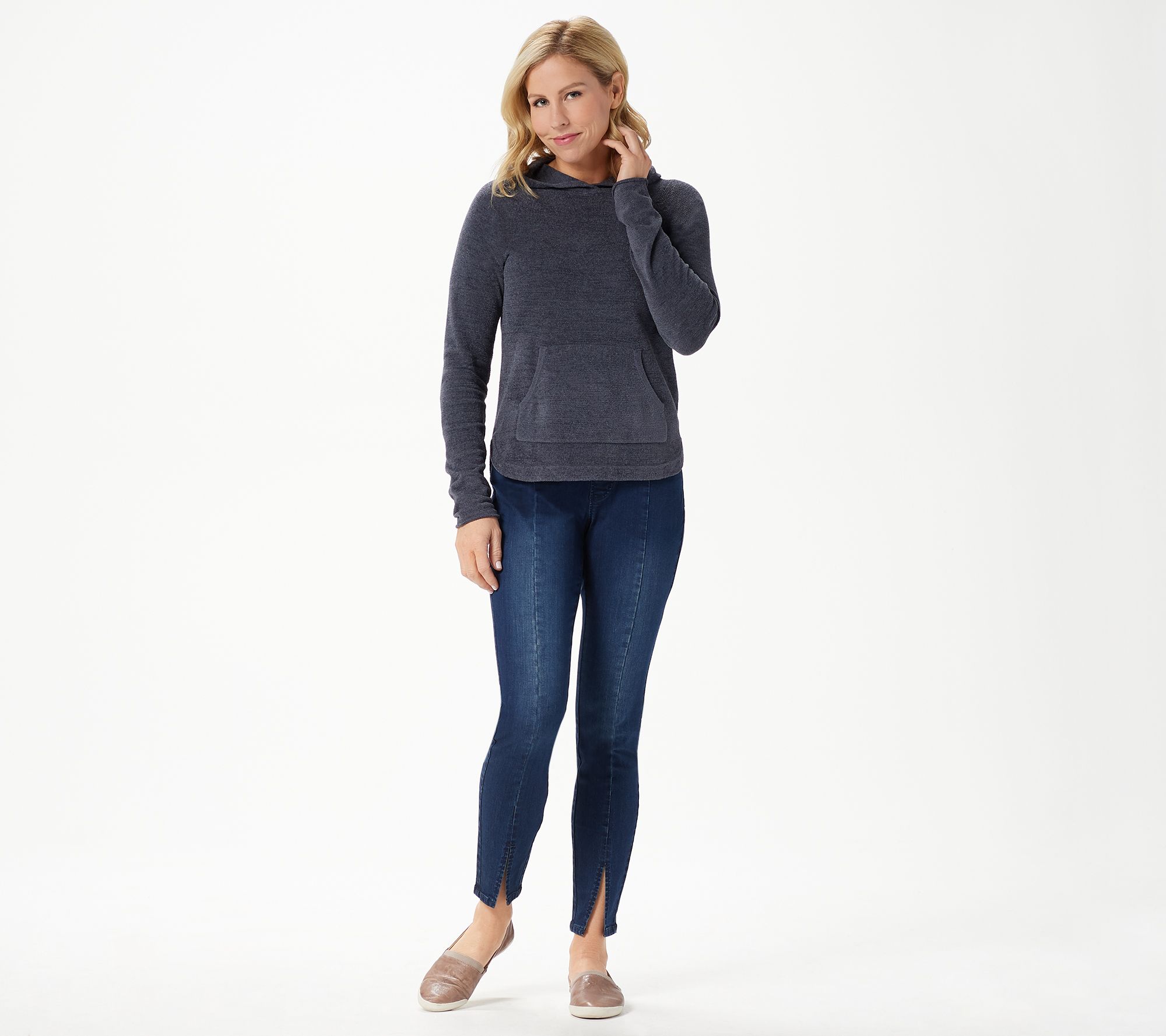 "As Is" Barefoot Dreams CozyChic Ultra Lite Pullover Hoodie