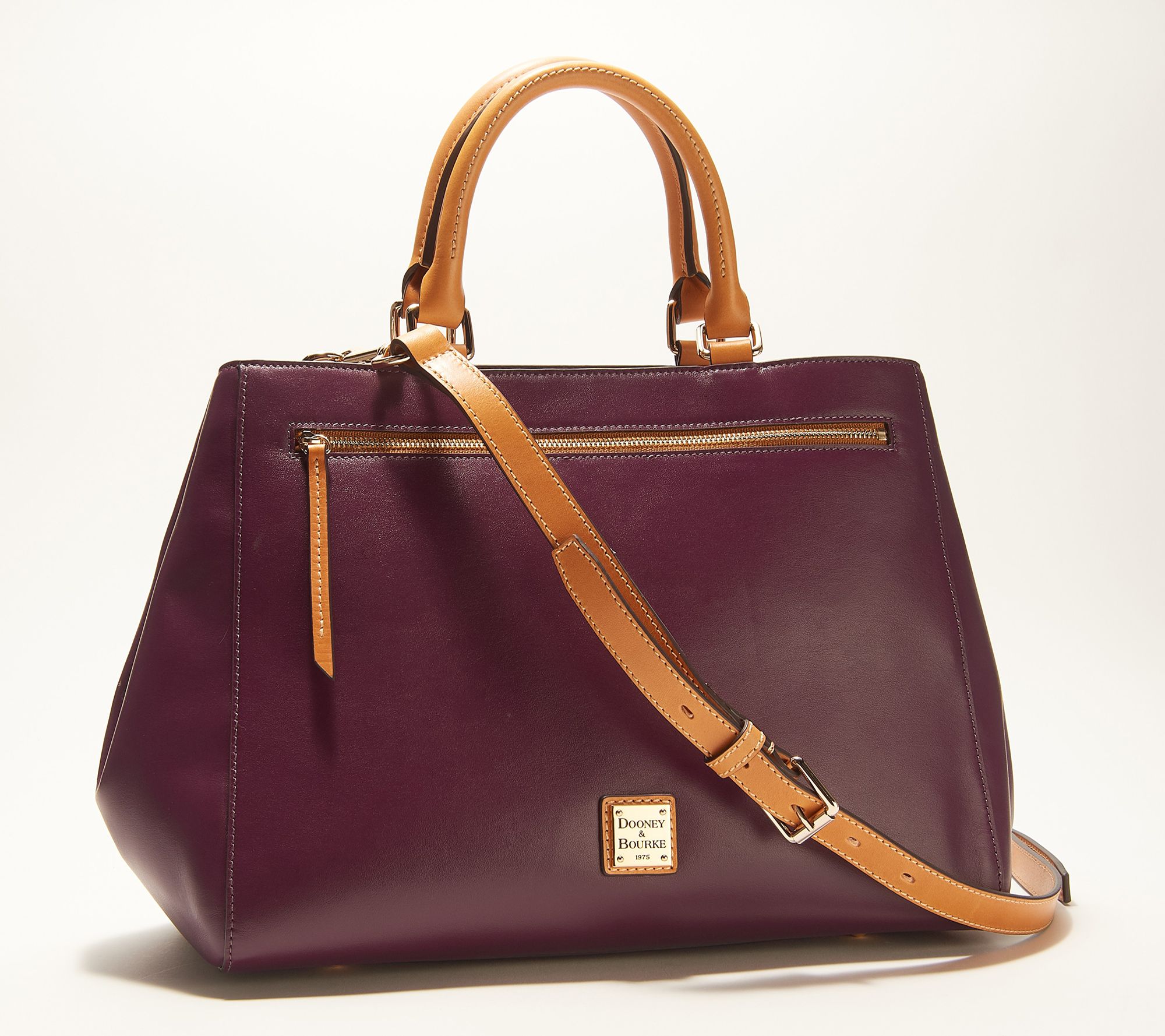 Dooney & Bourke Saffiano Choice of Small or Large Zip Satchel on QVC 