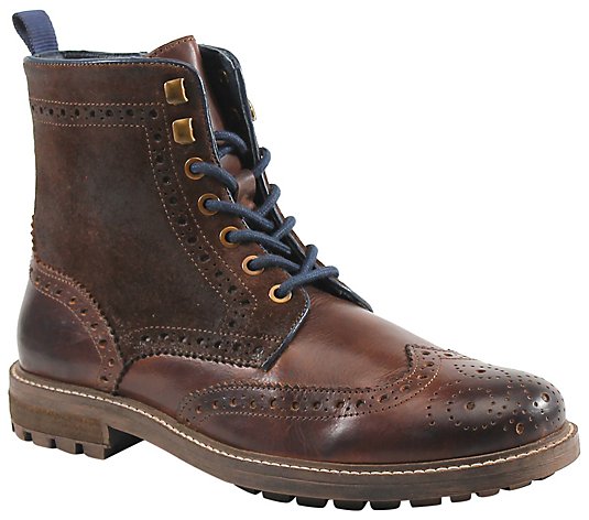 Testosterone Shoes Men's Leather Lace-Up Boots- Cash In