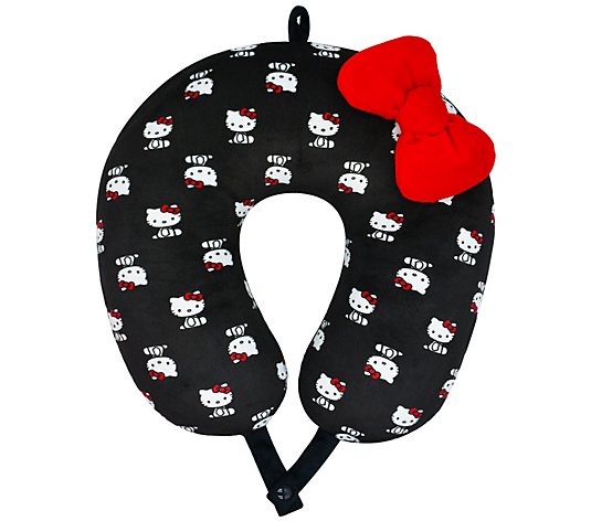 FUL Hello Kitty Portable Travel Neck Pillow with Bow Attached