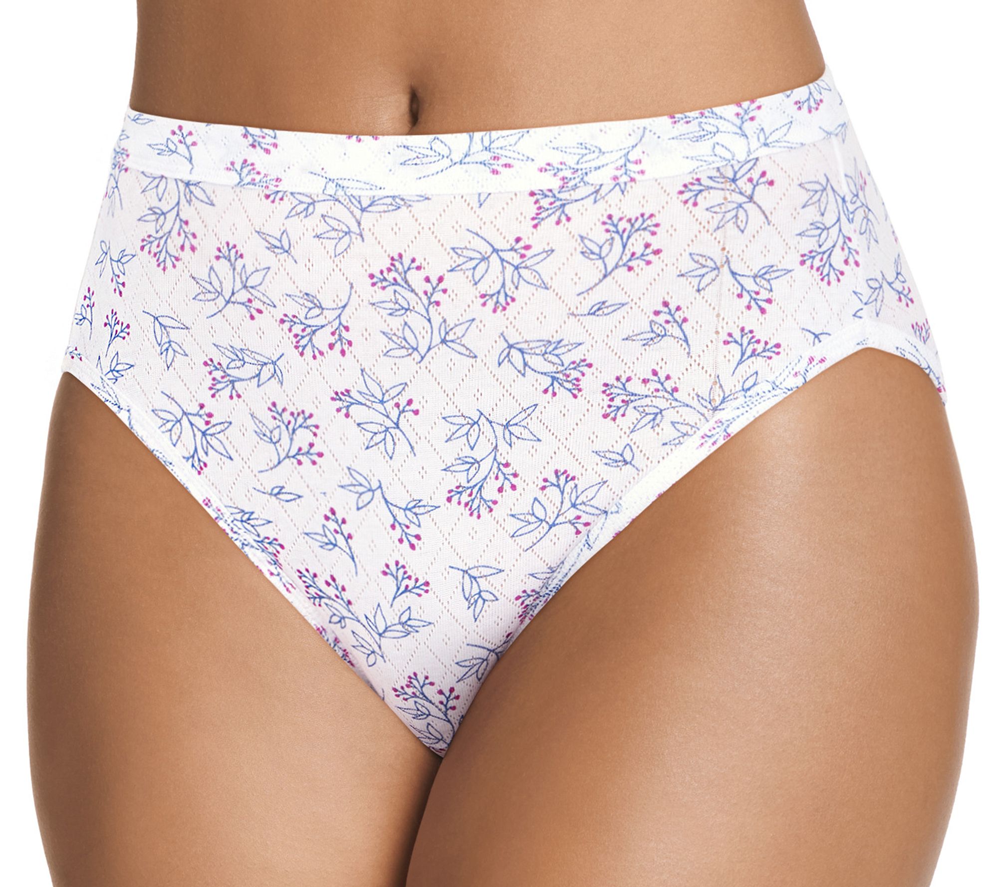 New Jockey Women's size 9 Underwear Elance Cotton Bikini 3 Pack Blues Dots