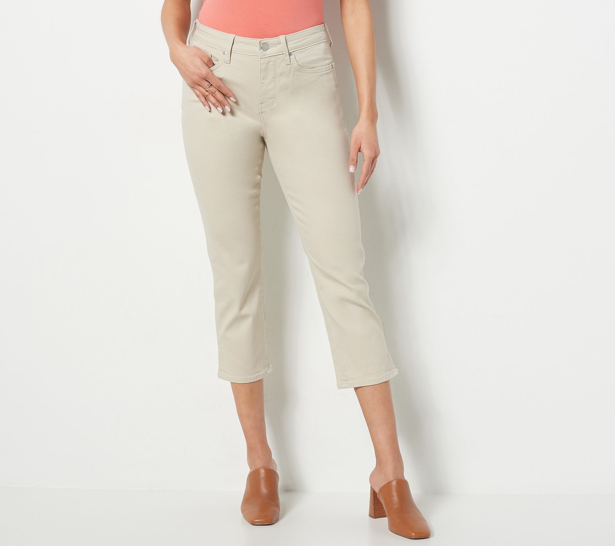 NYDJ Chloe Crop Jeans with Double Needle Slits- Feather