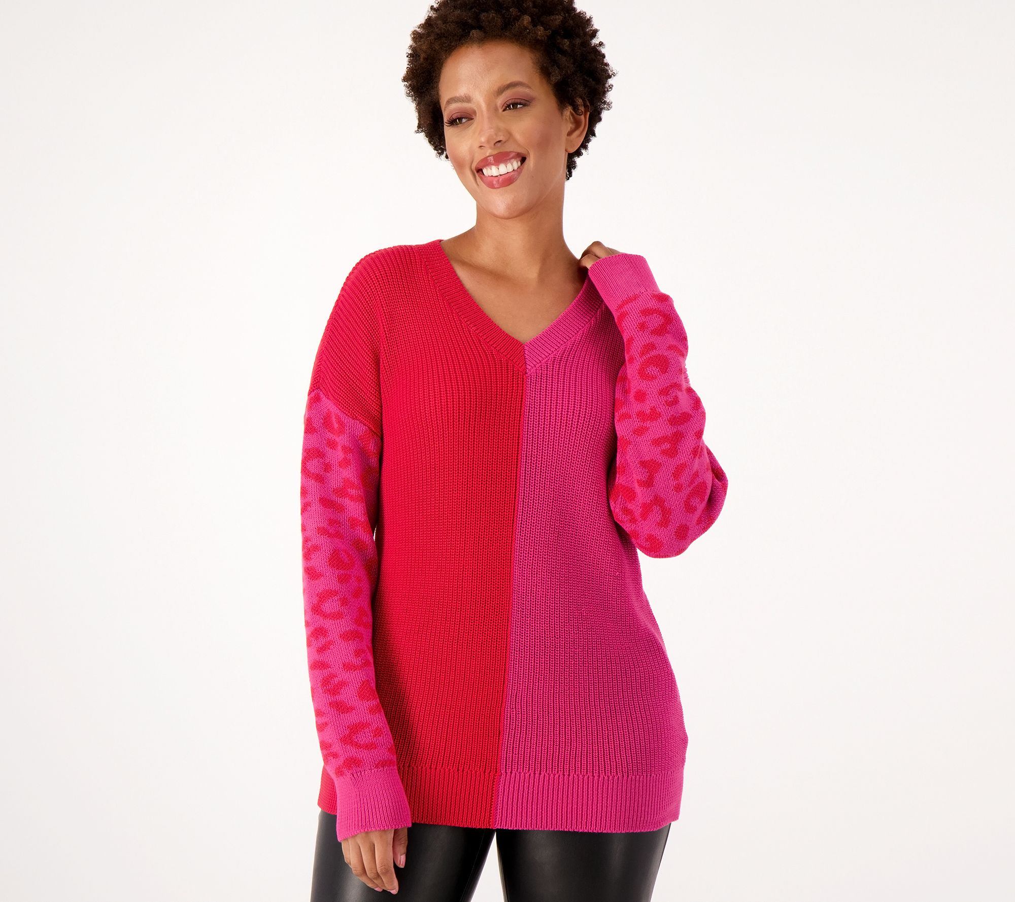 Leopard Print Color Block Sweater (Plus Size) – In Pursuit Mobile