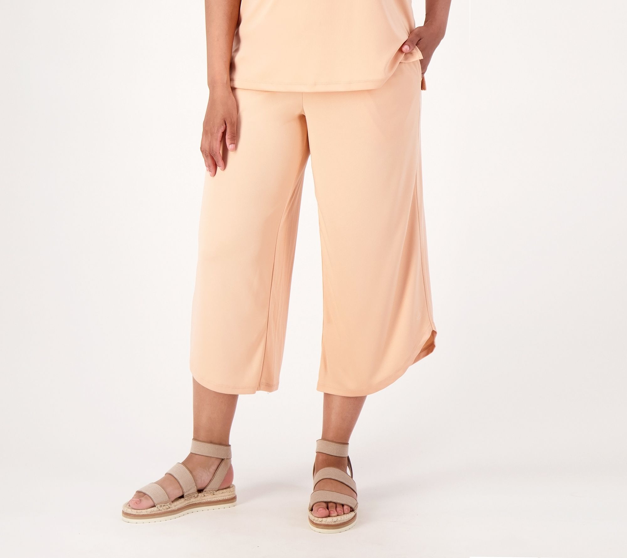 Cuddl Duds Jade Infused Curve Hem Cropped Pants