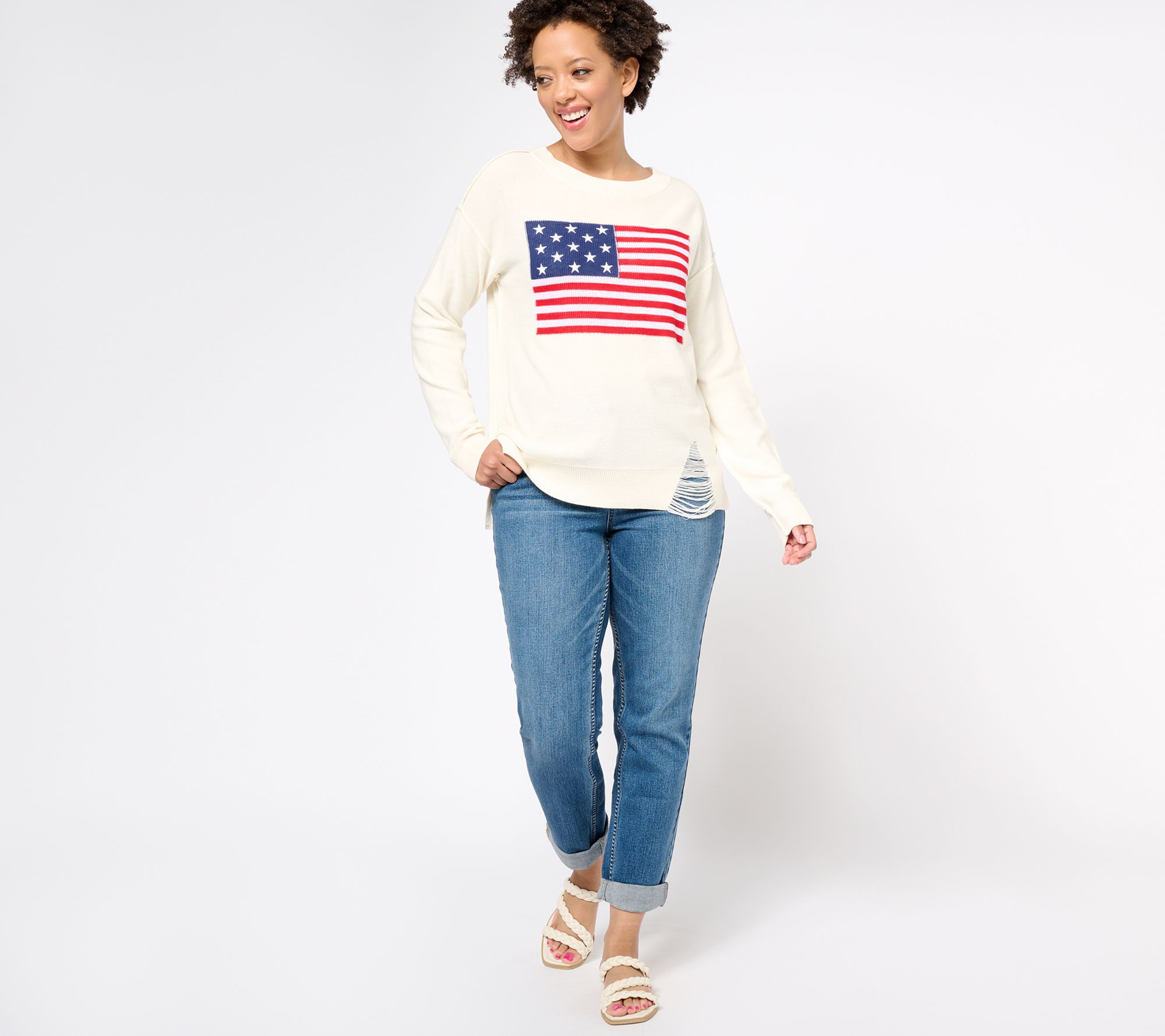 Peace Love World Love Unites Us Americana Sweater