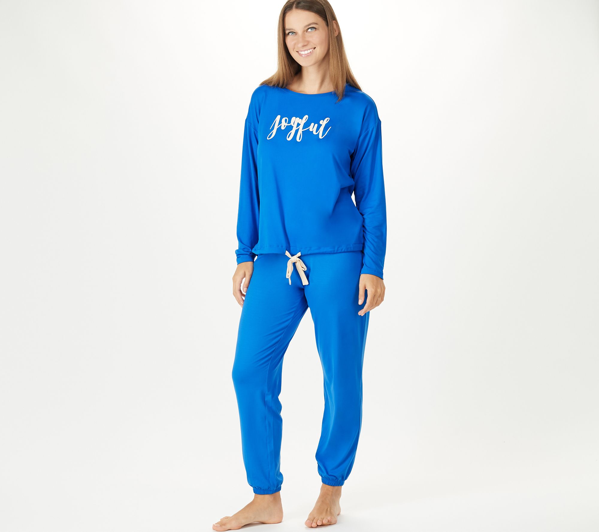 "As Is" AnyBody Regular Lush Jersey Winter Script Lounge Set