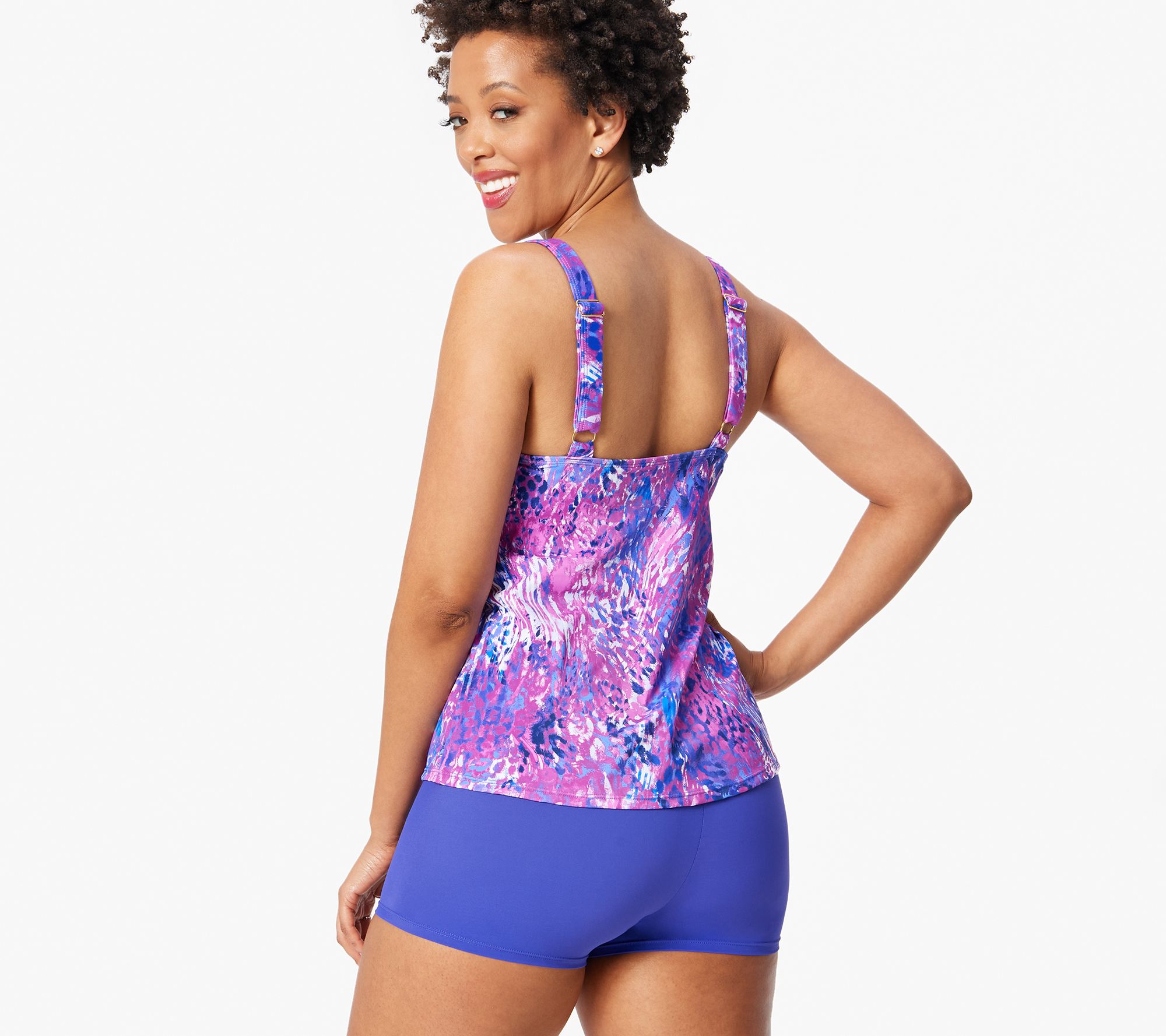 "As Is" Kim Gravel x Swimsuits For All Scoop Neck Tankini Set