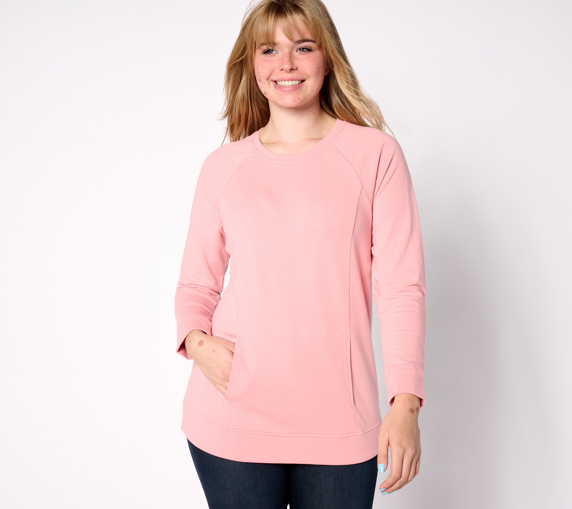 Denim & Co. Active Regular Tunic with Curved High/Low Hem