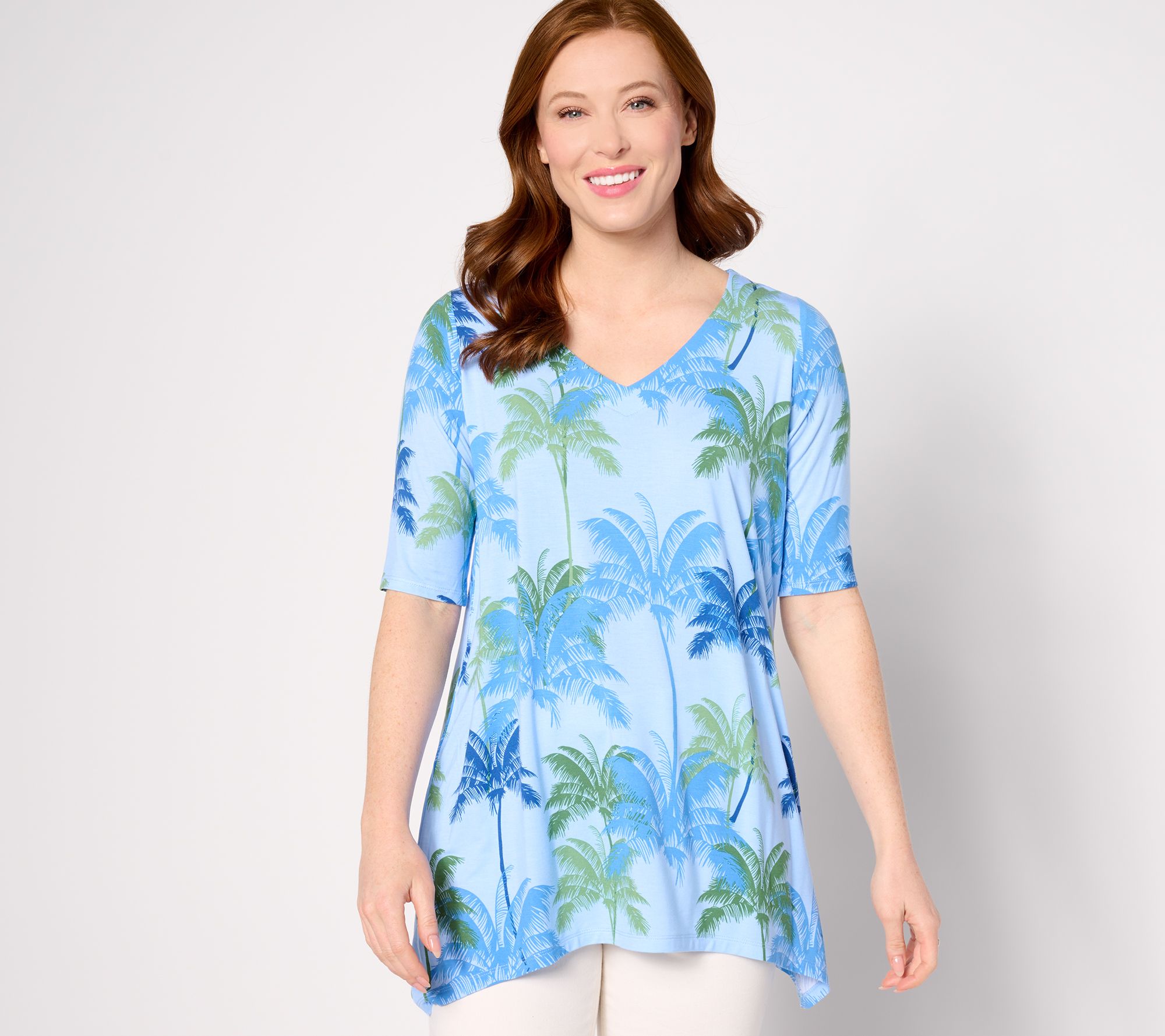 Belle Beach by Kim Gravel Rayon Spandex Haute Tropics Elbow Slv Tunic