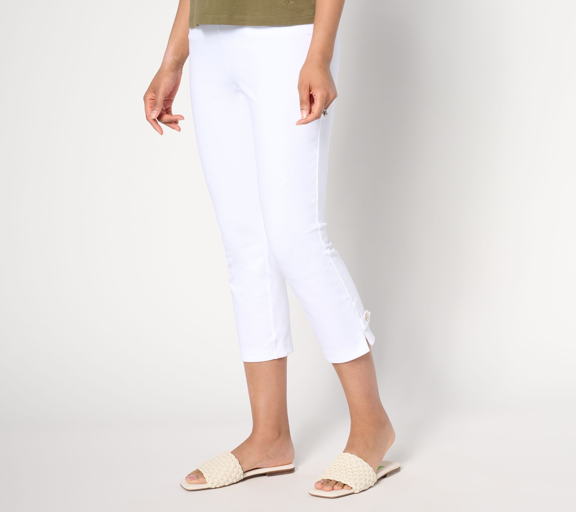 Susan Graver Weekend Petite Premuim Stretch Slim Leg Crop Pant