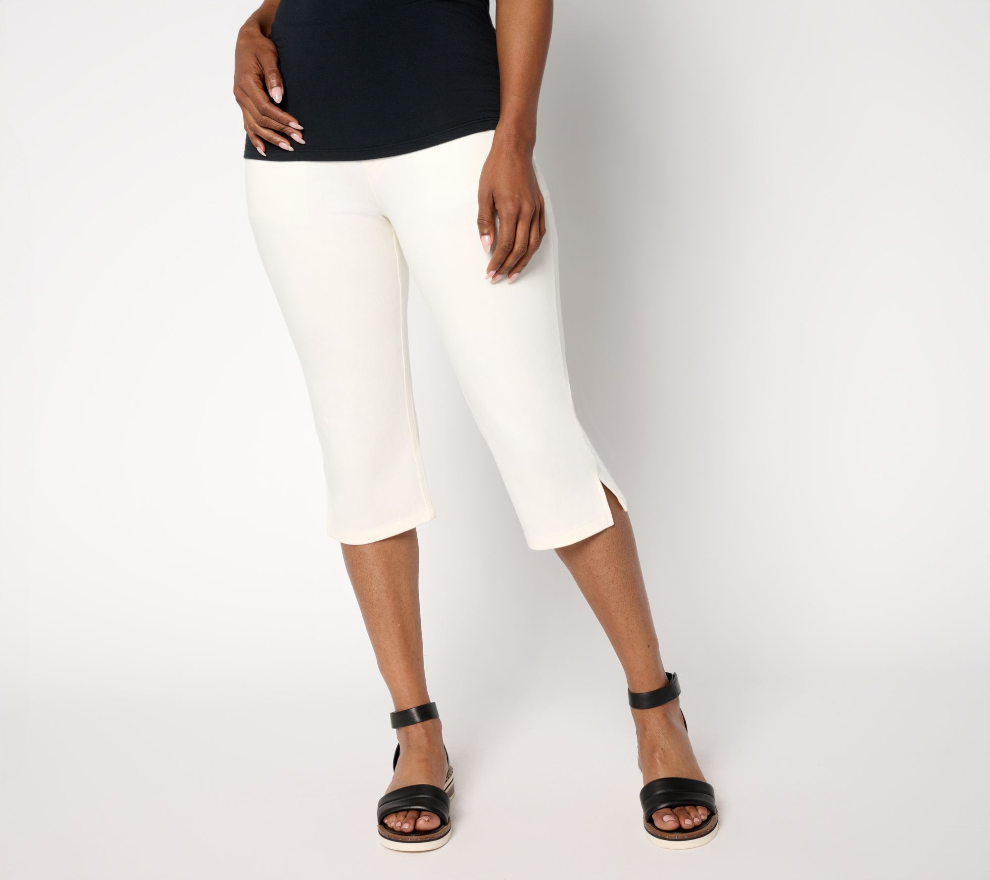 Denim & Co. Petite Comfy Knit Air Skimmer with Wide Waistband