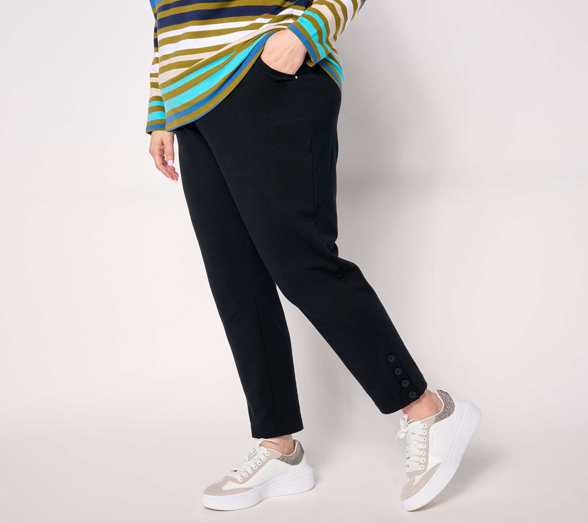 Sport Savvy Regular Brushed French Terry Pull-On Pant - QVC.com