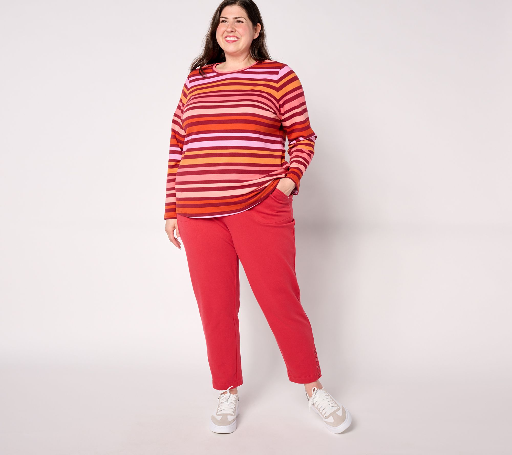 Sport Savvy Regular Brushed French Terry Pull-On Pant - QVC.com