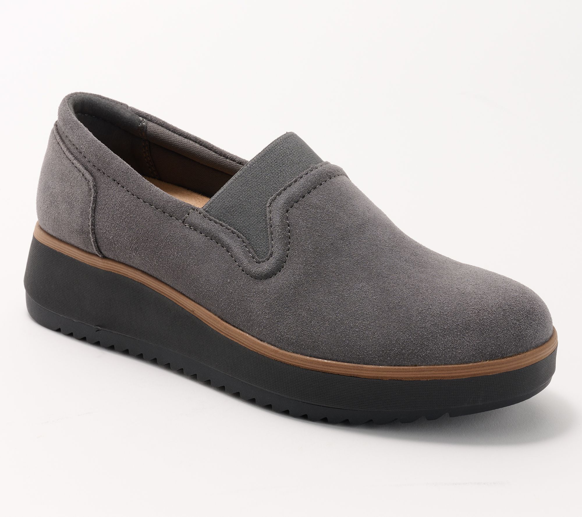 Clarks Zylah Sky Women s Suede Shoes Size 6.5 Dark Gray