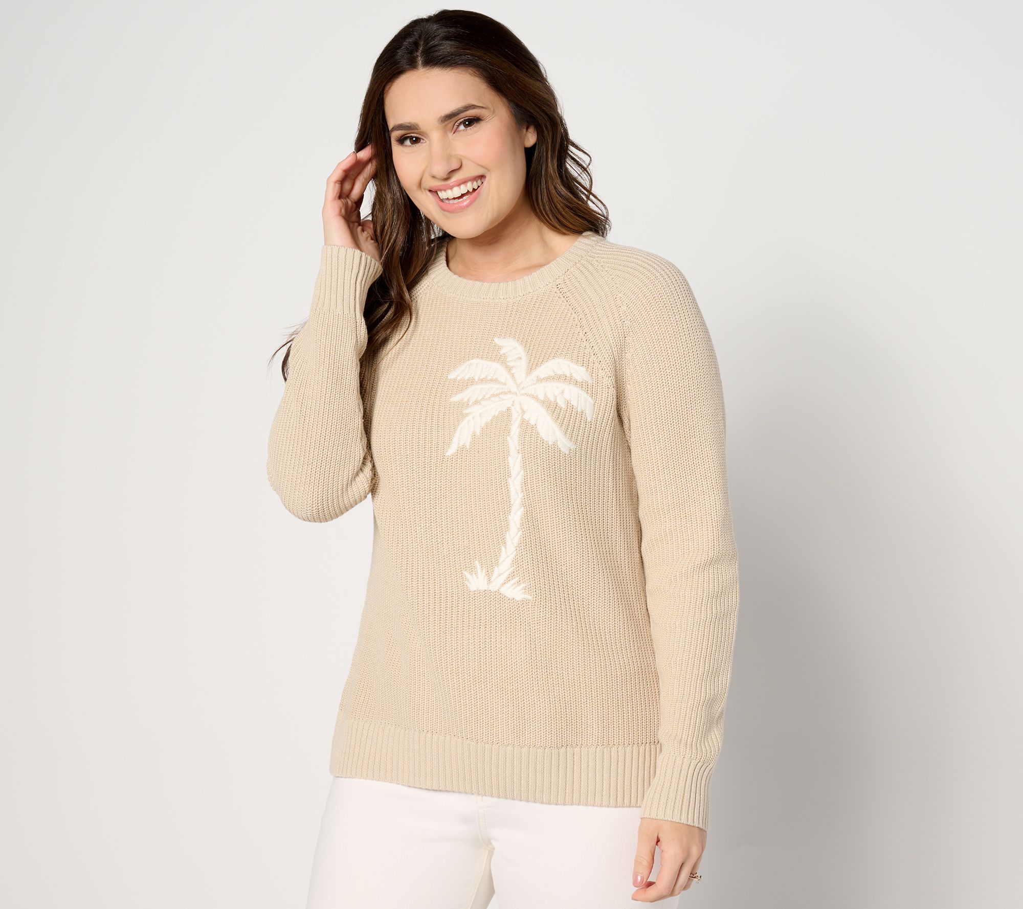 "As Is" Belle Beach by Kim Gravel Palm Springs Shaker Knit Sweater