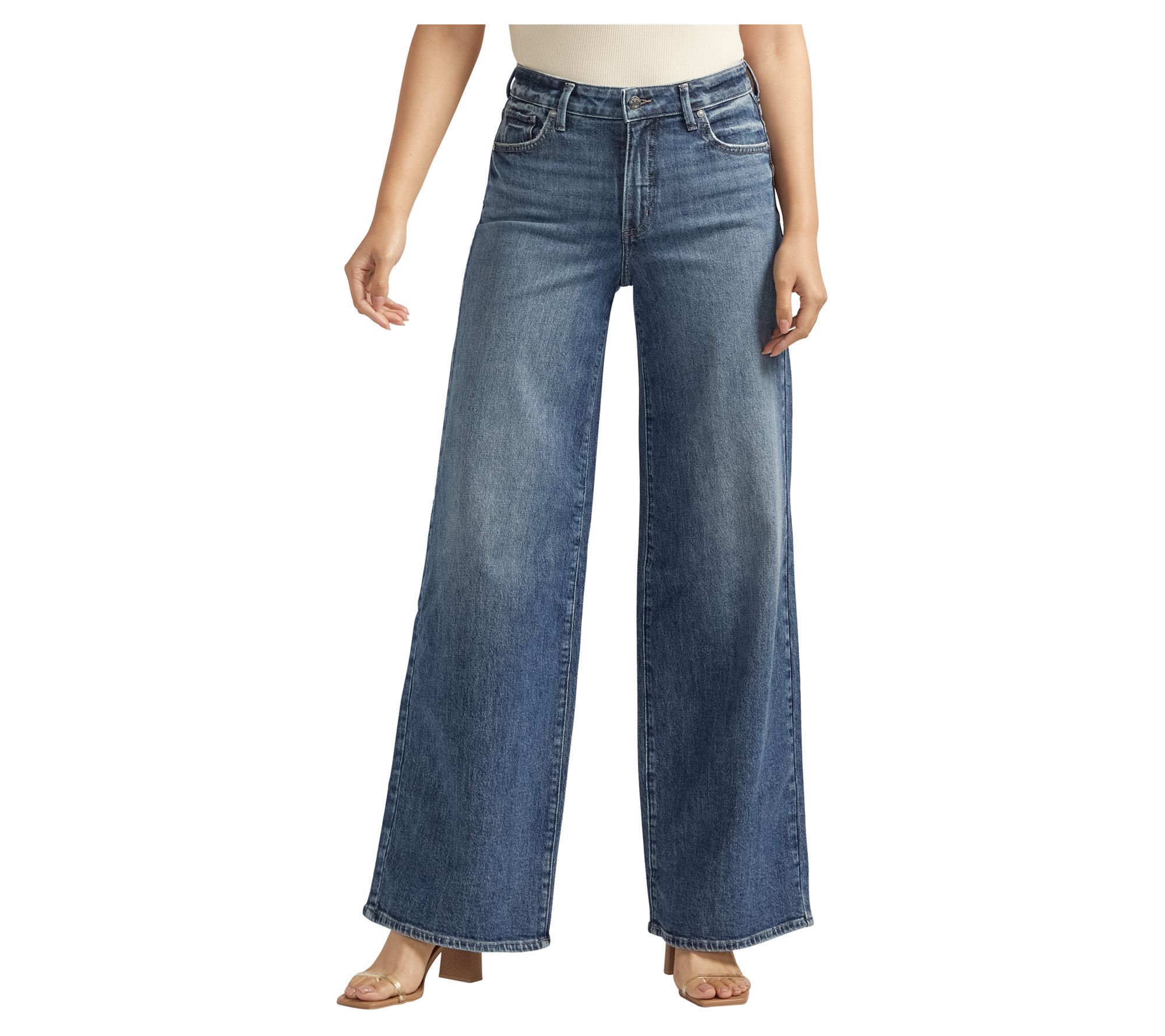 Silver Jeans Co. Isbister High Rise Wide Jeans- ACS391 - QVC.com