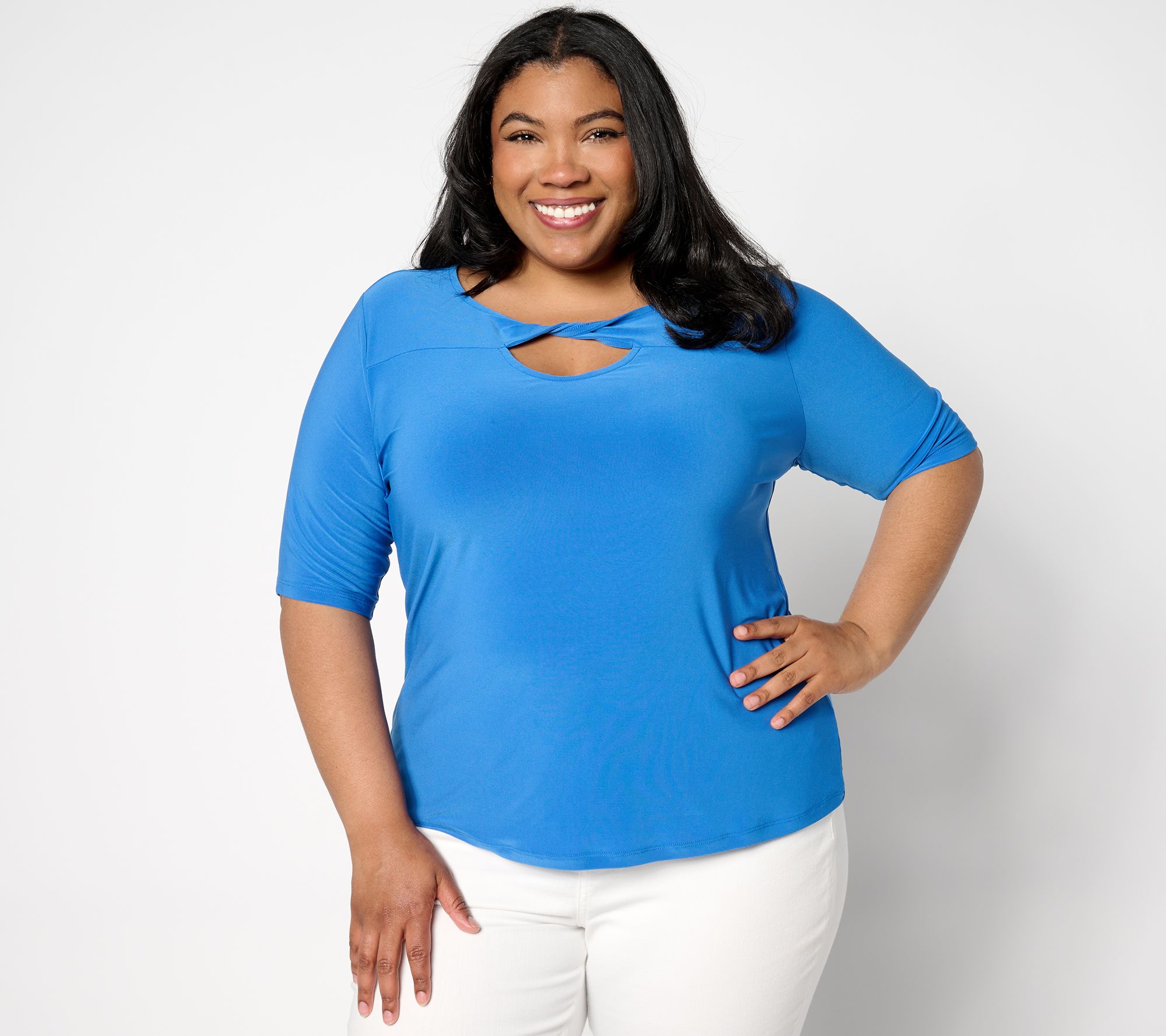 "As Is" Attitudes by Renee Como Jersey Twist Neck Top