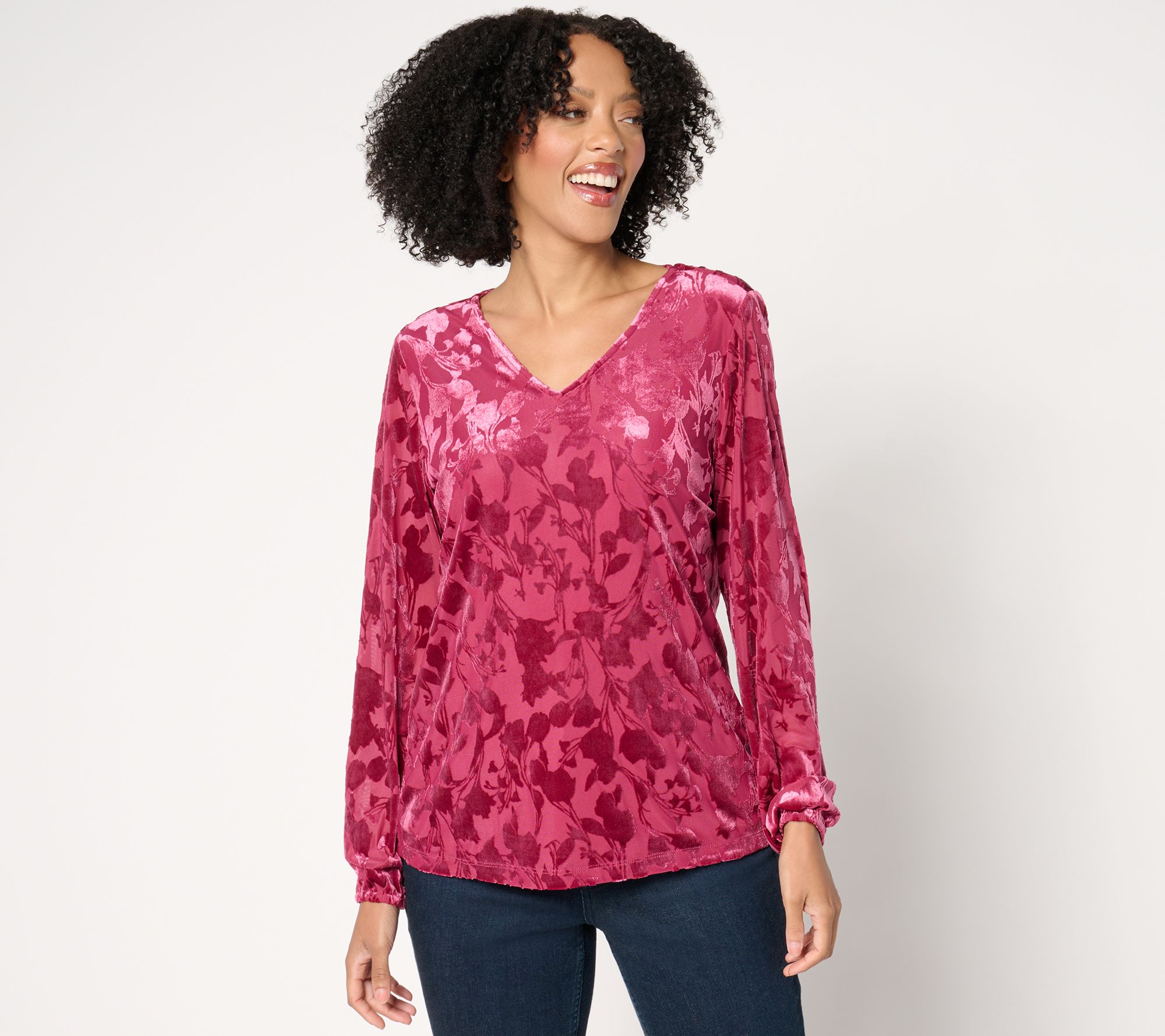 Qvc denim and company fashion blouses