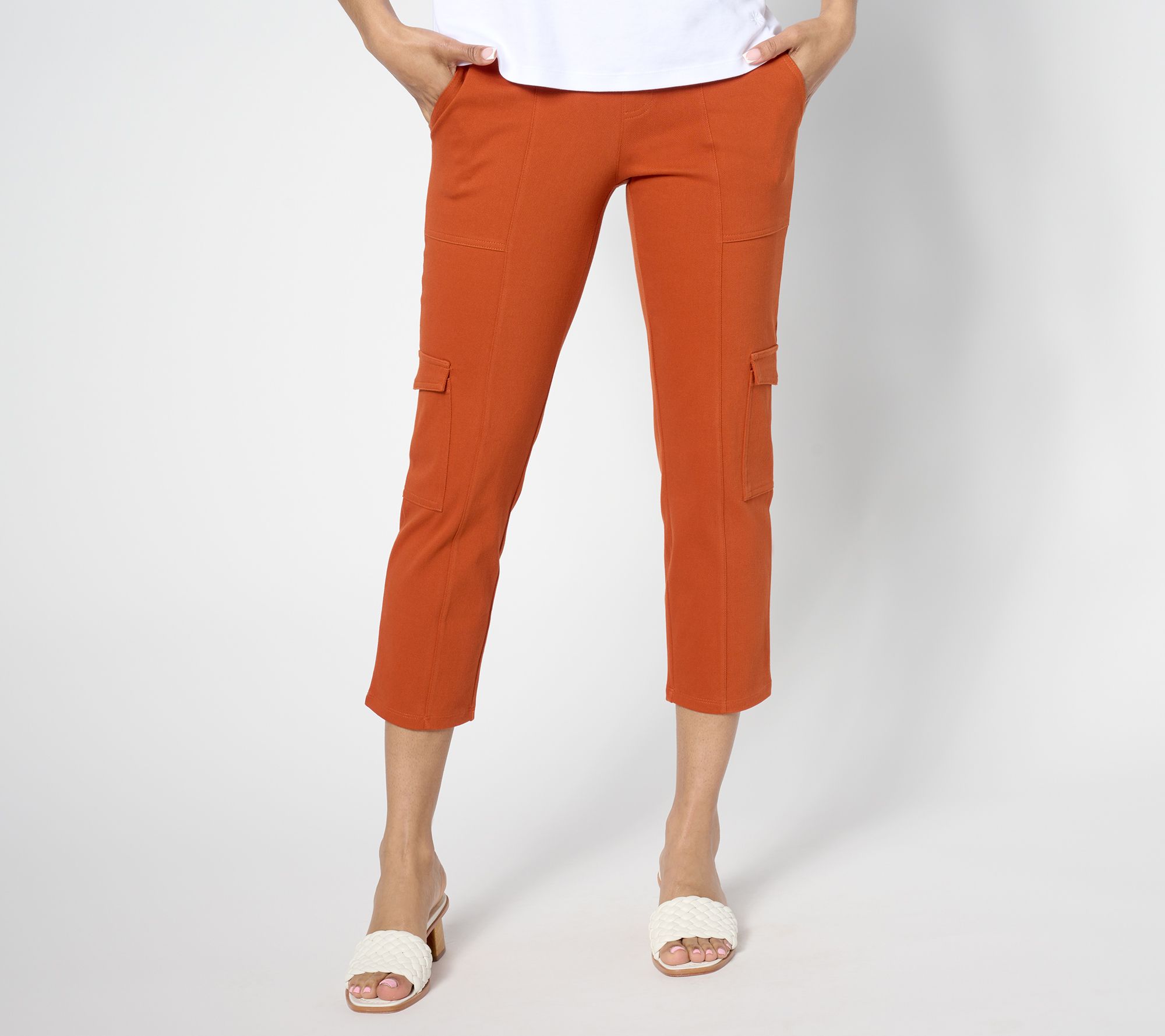 "As Is" Women With Control Prime Stretch Denim Tall Cargo Crop Pant ...