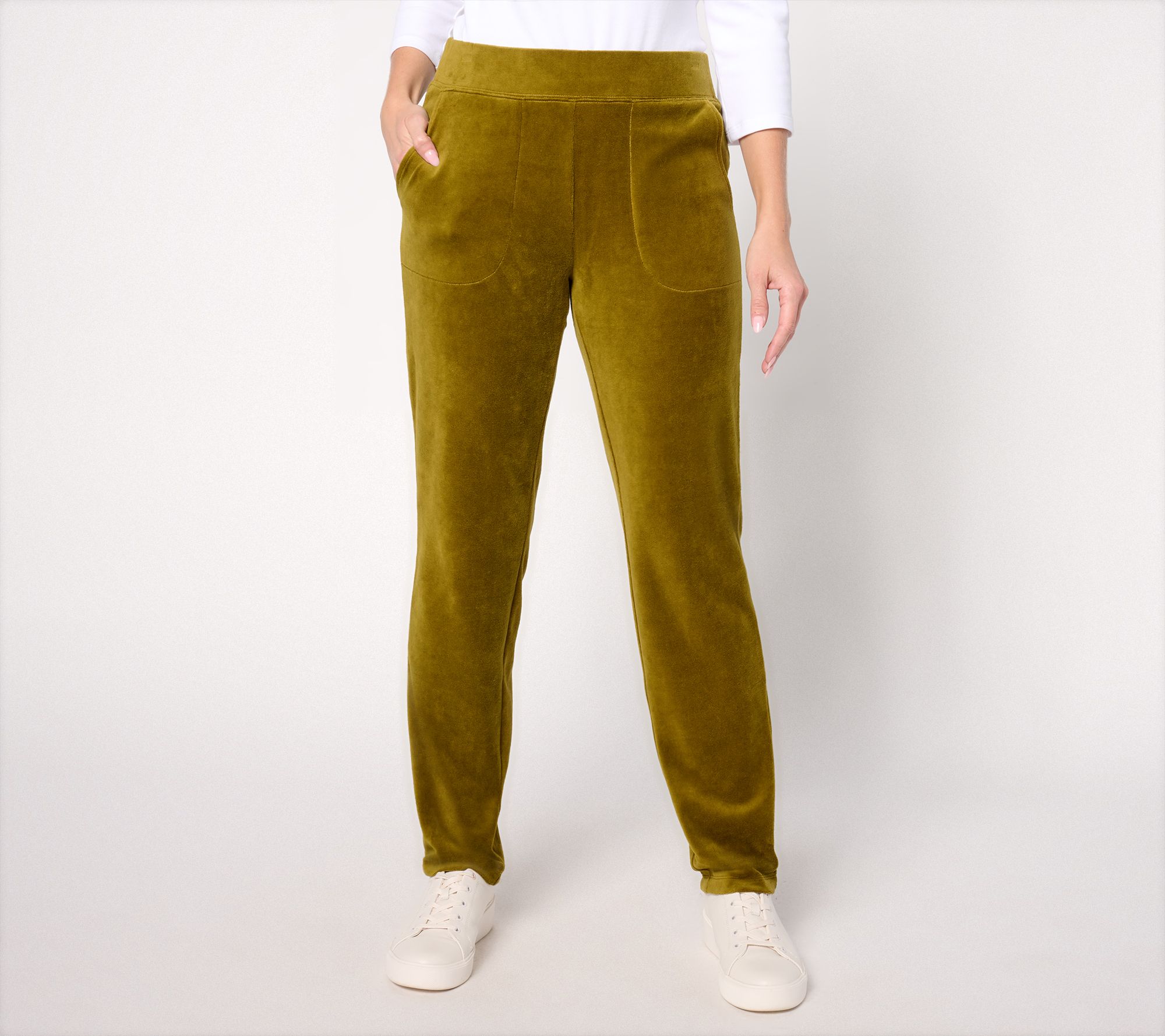 Denim & Co. Tall Active Velour Strght Leg Pant