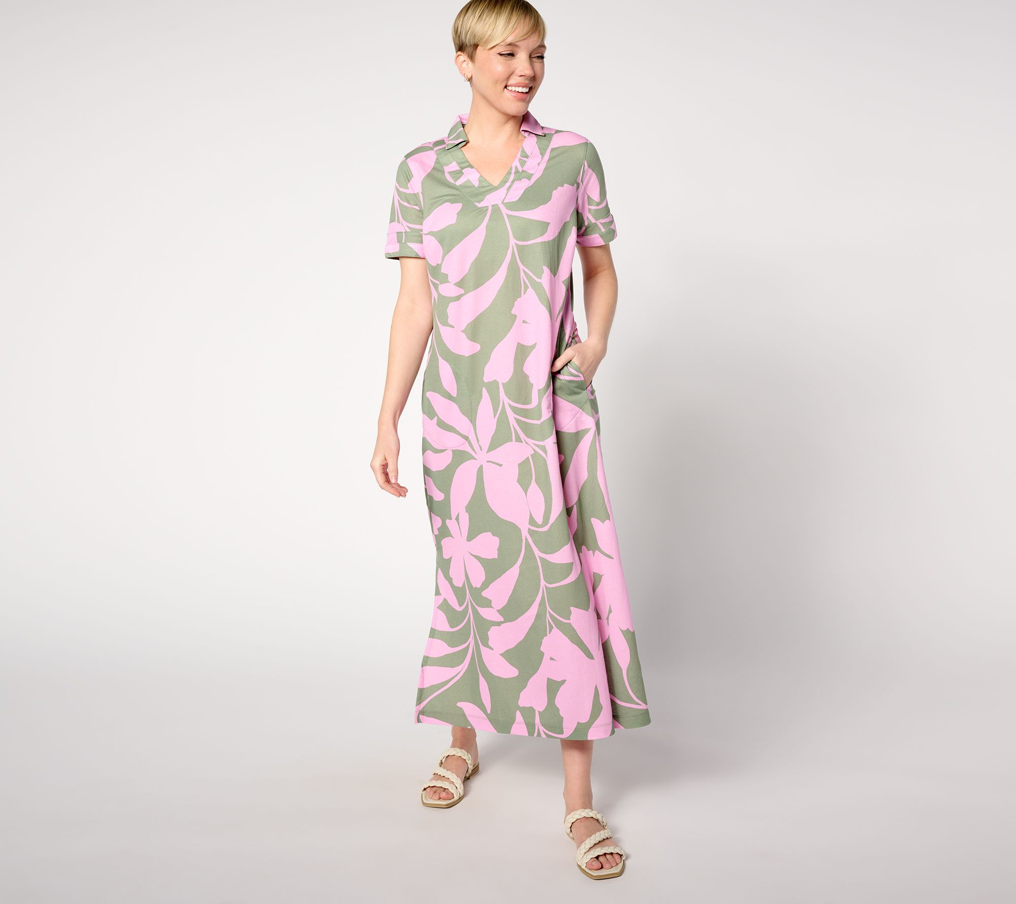"As Is" Belle Beach by Kim Gravel Petite Cabana Knit Maxi Dress