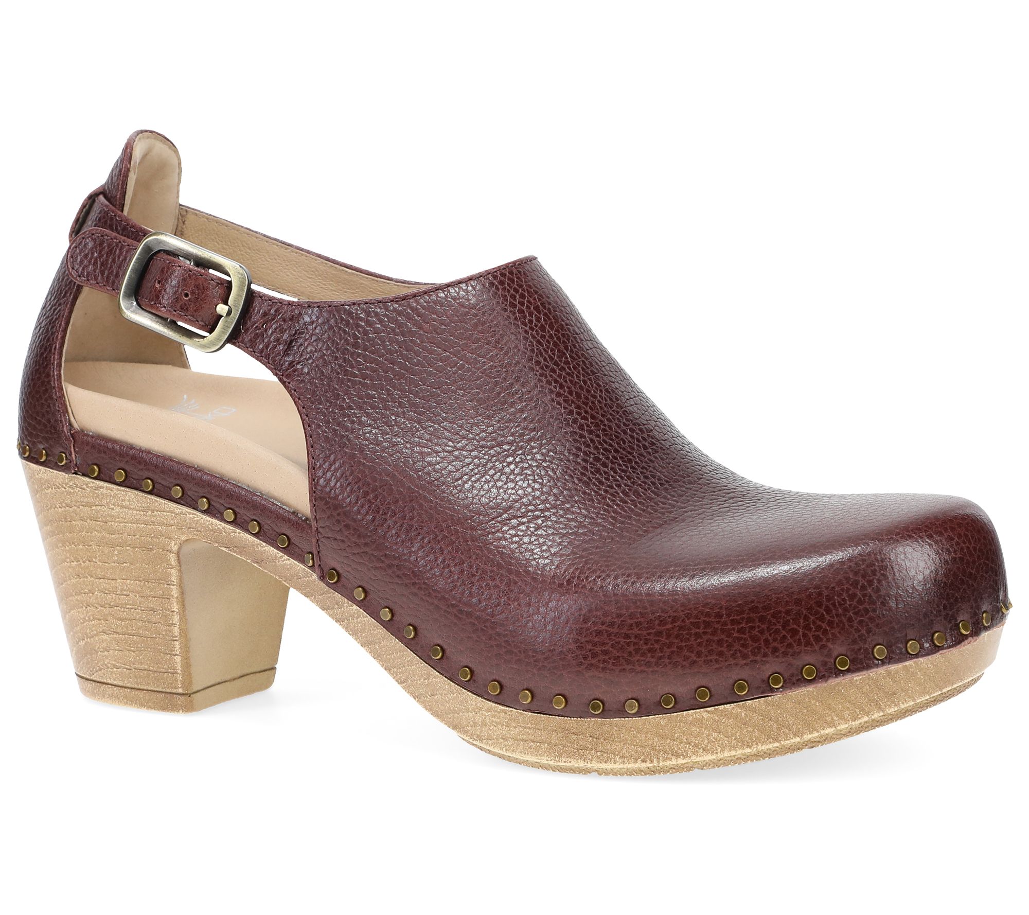 Dansko Cordovan Milled Leather Heeled Clog- Sas sy