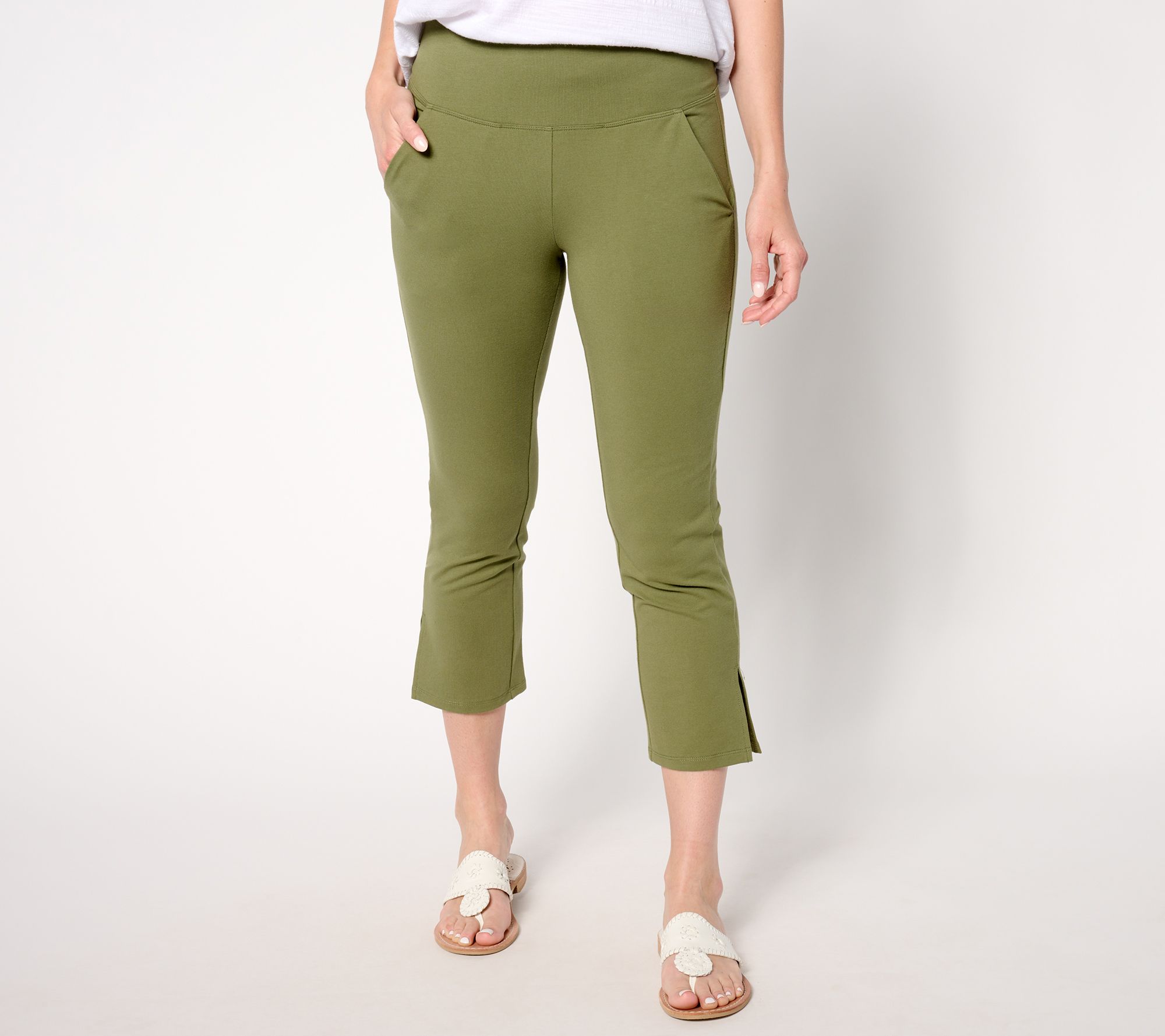 "As Is" Women with Control Tummy Control Regular Knit Crop Pants