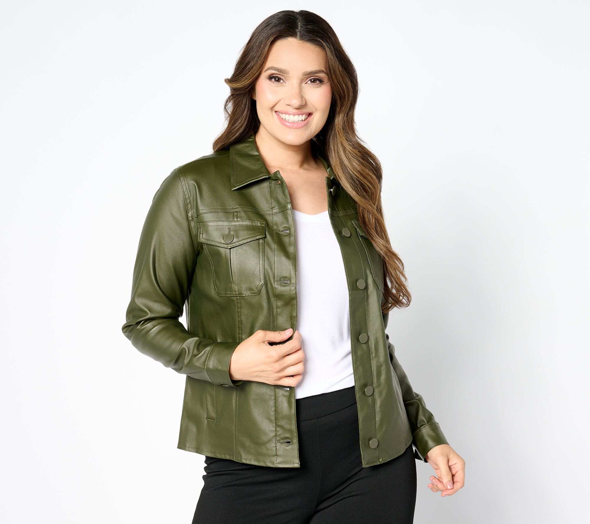 "As Is" Belle by Kim Gravel Rebellious Coated Twill Cargo Jacket
