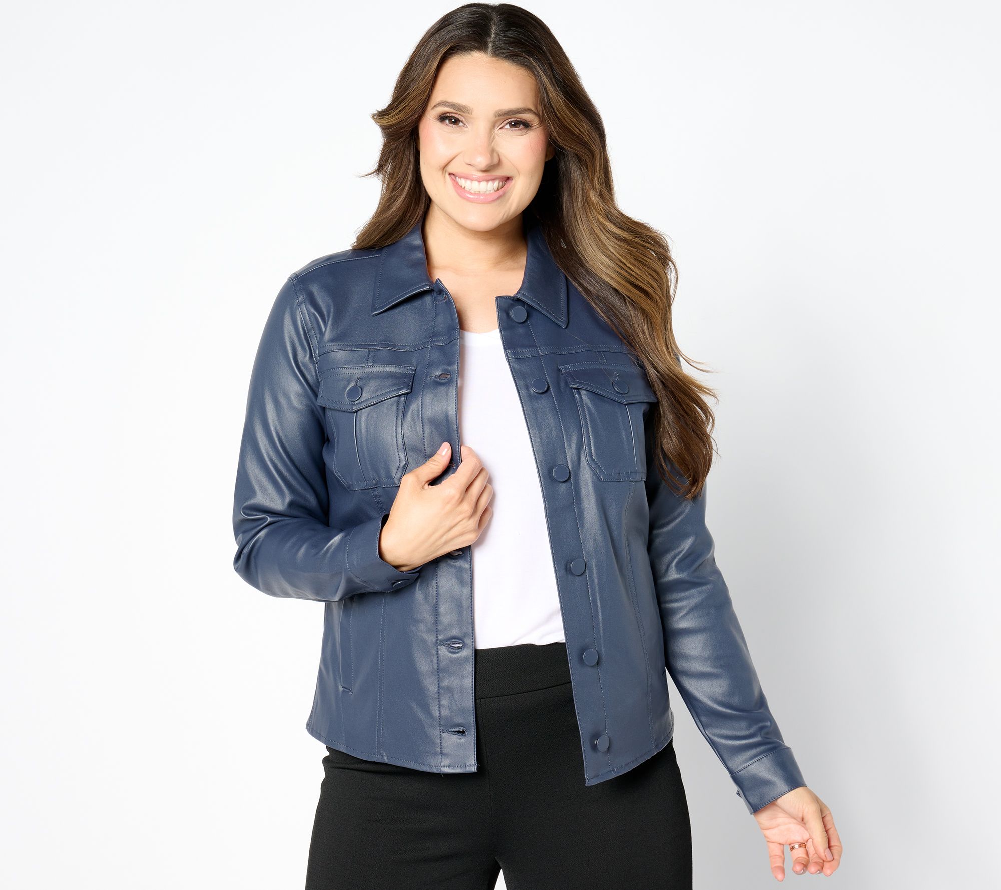 "As Is" Belle by Kim Gravel Rebellious Coated Twill Cargo Jacket