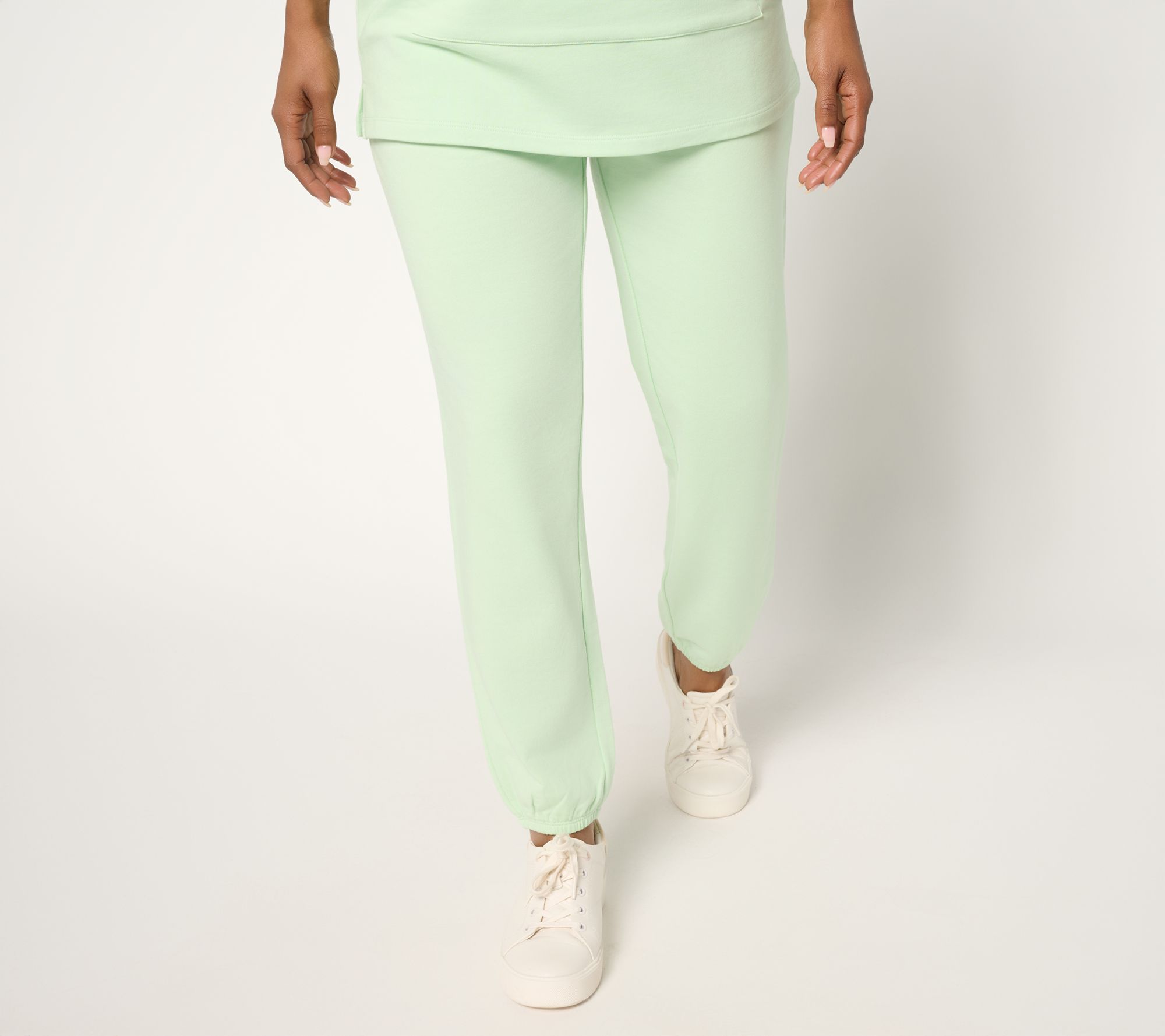 Denim & Co. Active Regular French Terry Jogger w/ Whip Stitch Detail