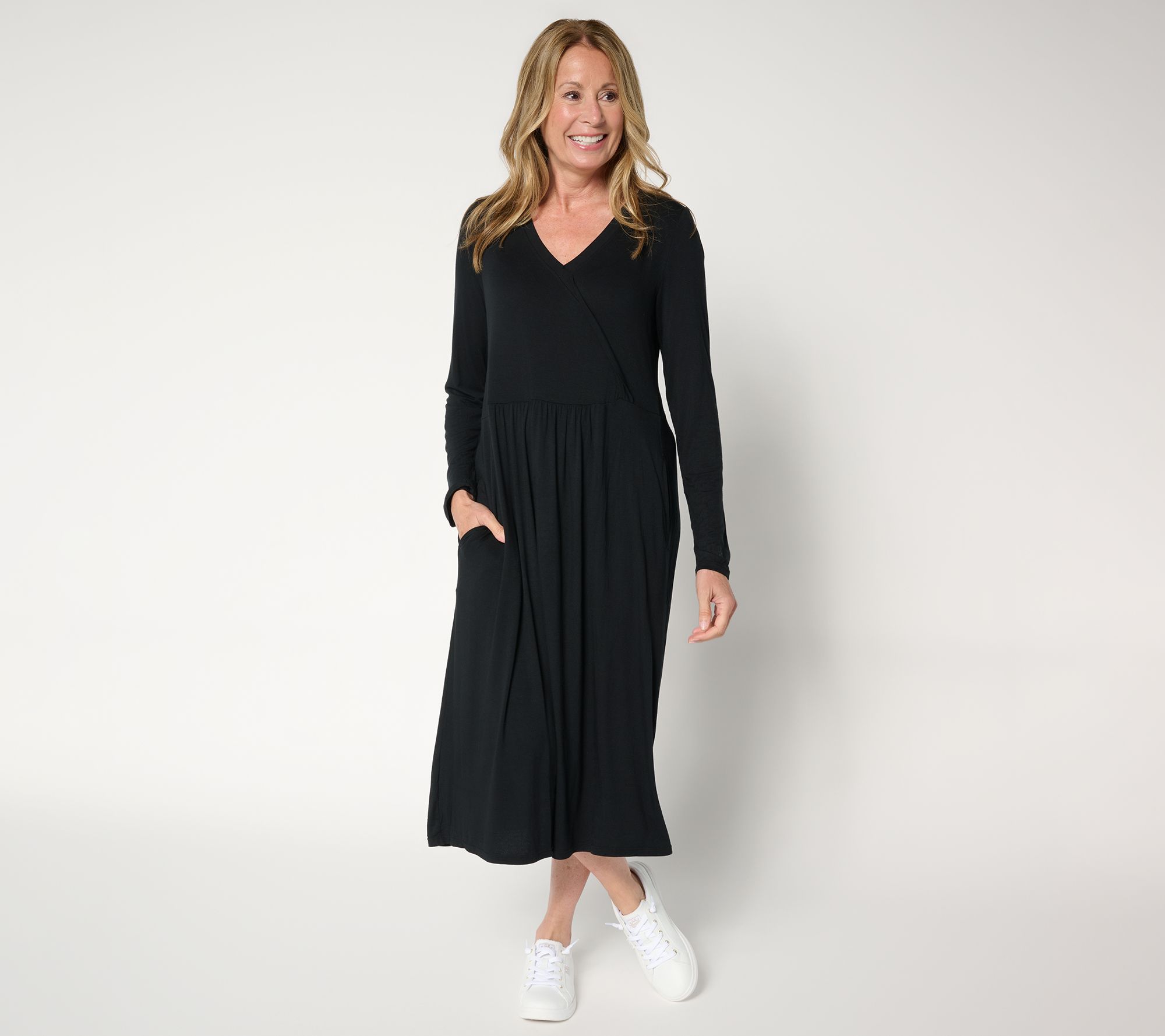 Cuddl Duds Soft Stretch Wrap Over Dress