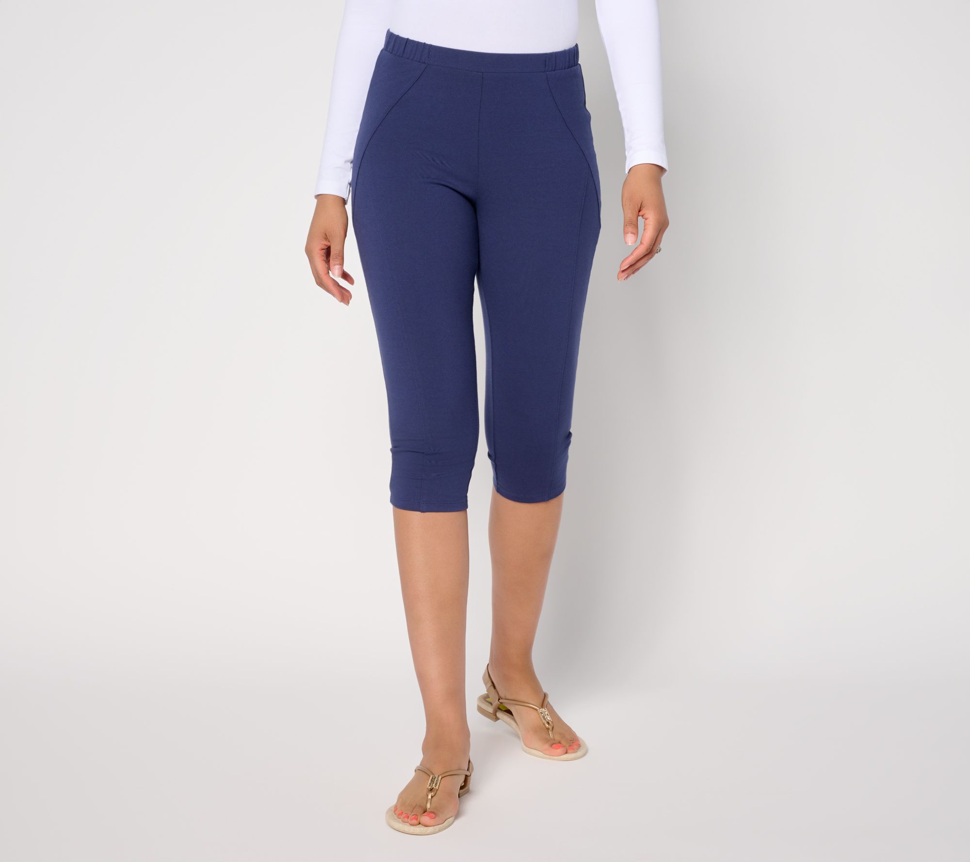 Women with Control Petite 86/14 Pedal Pusher with Seaming Detail