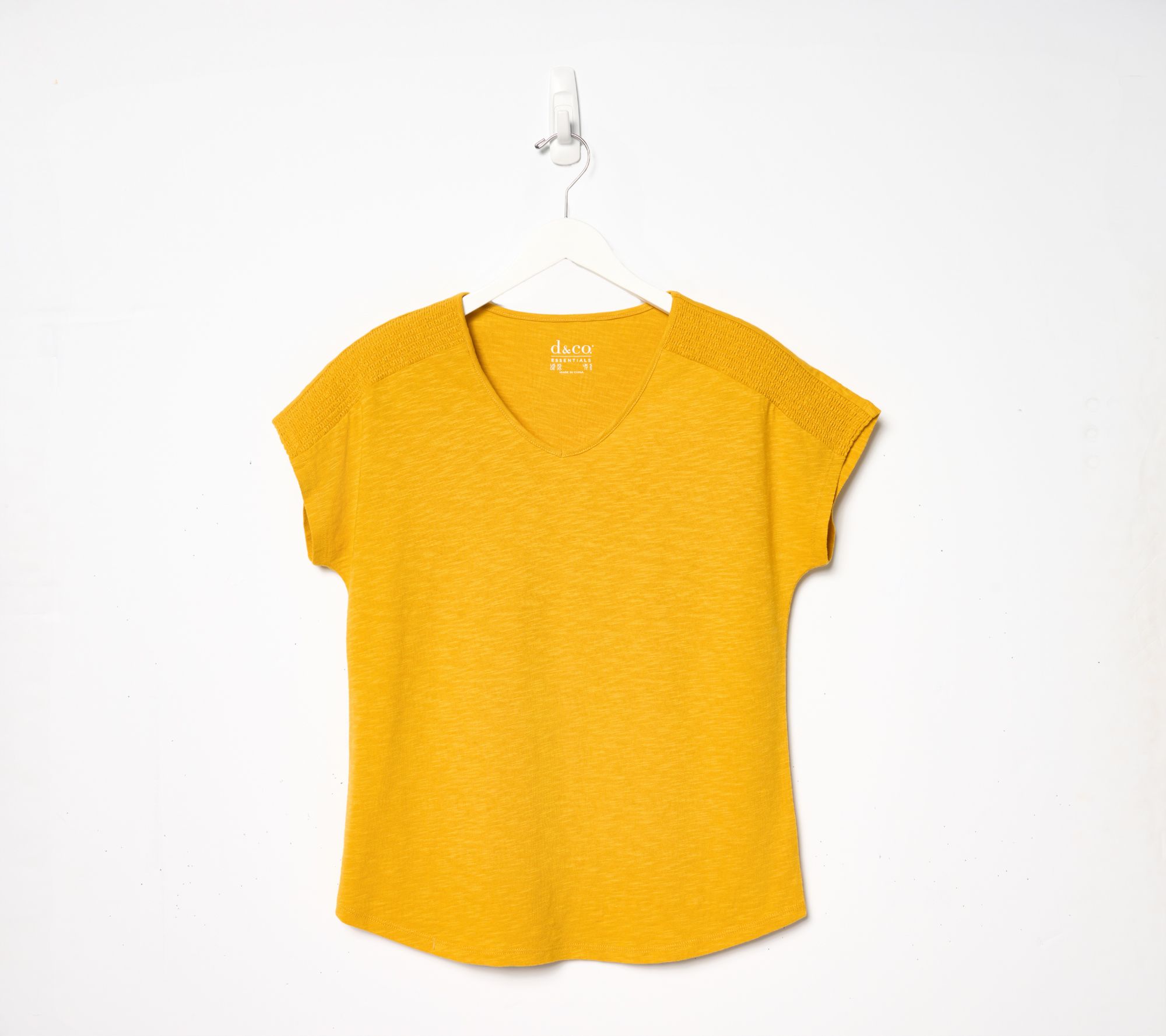 Denim & Co. Essentials Linen Blend Dolman Sleeve Top w/ Smocking