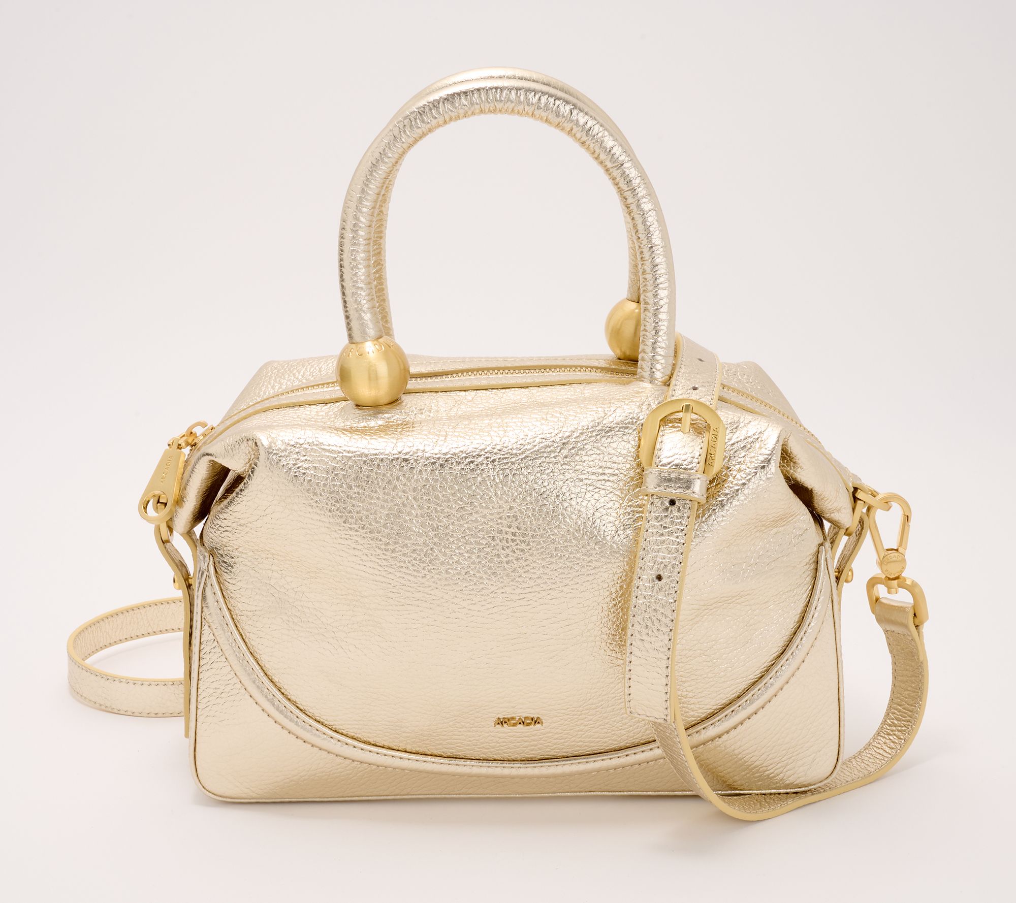 Arcadia Leather Domed Satchel - Dione