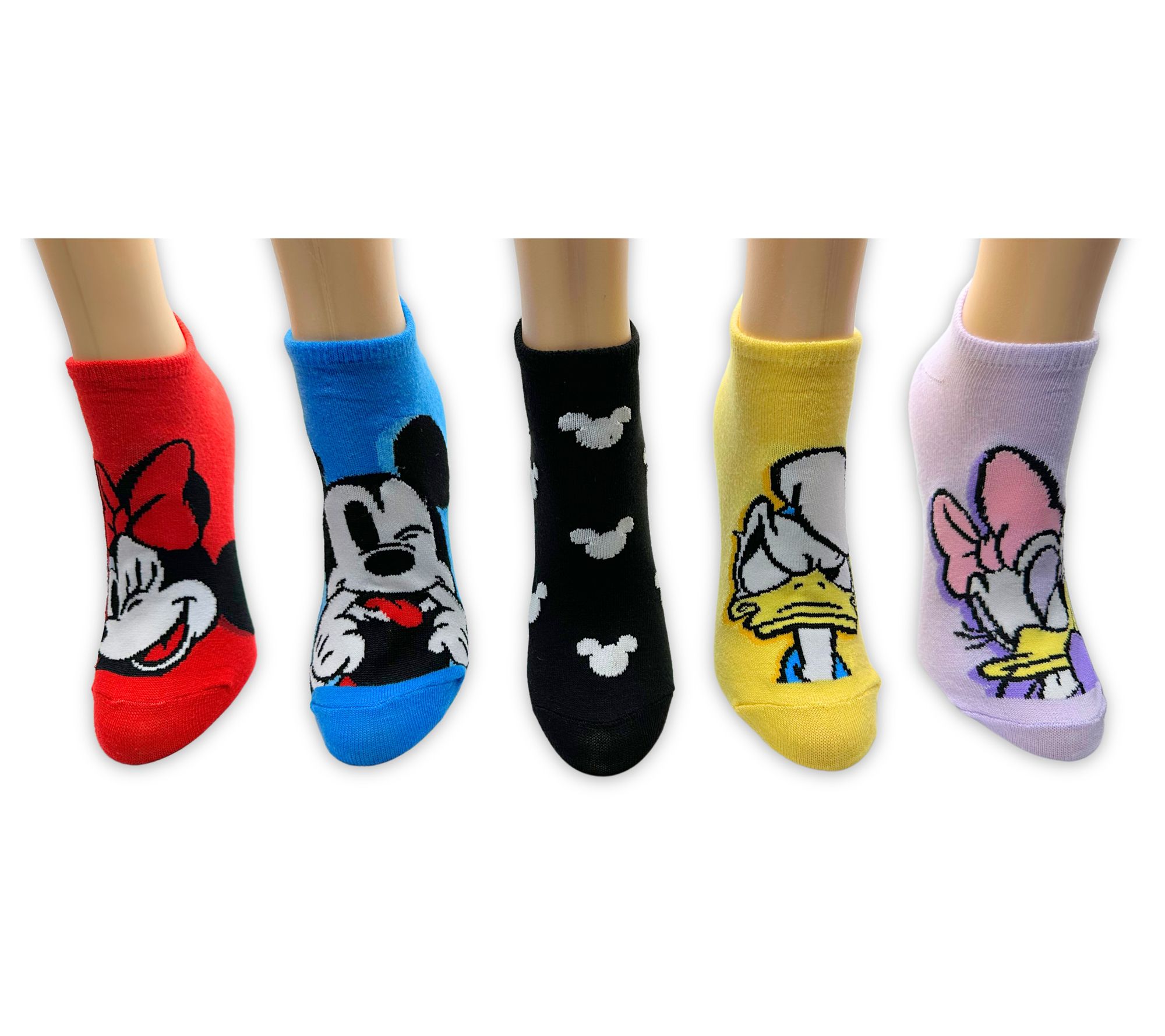 Disney Ladies' Set of 5 Mickey & Crew Character Crew Sock Set