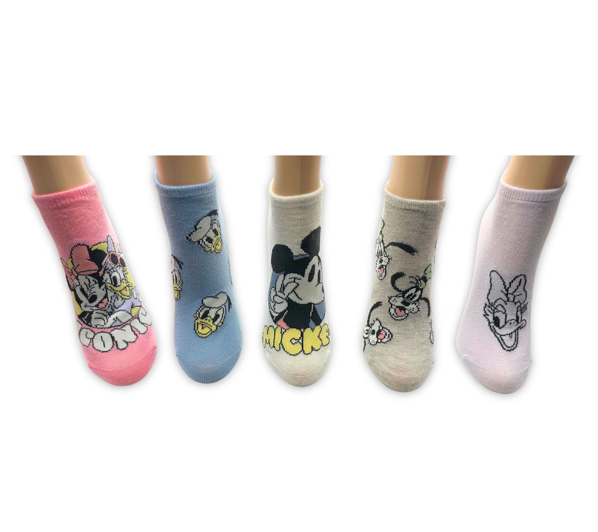 Disney Ladies' Set of 5 Mickey & Crew CharacterCrew Sock Set